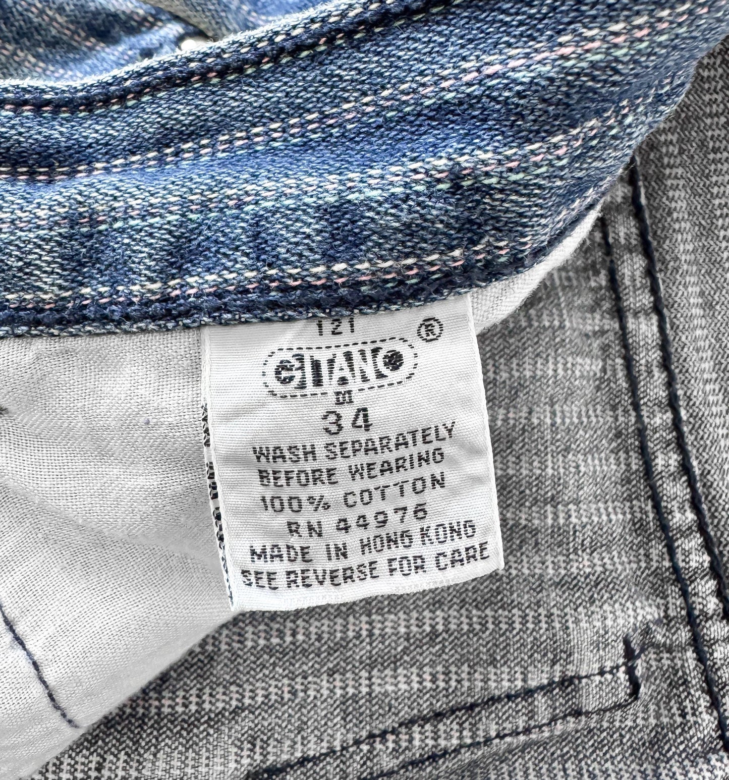Y2K Gitano Medium Wash Striped High Rise Mom Jeans, Sz. 36" x 29"