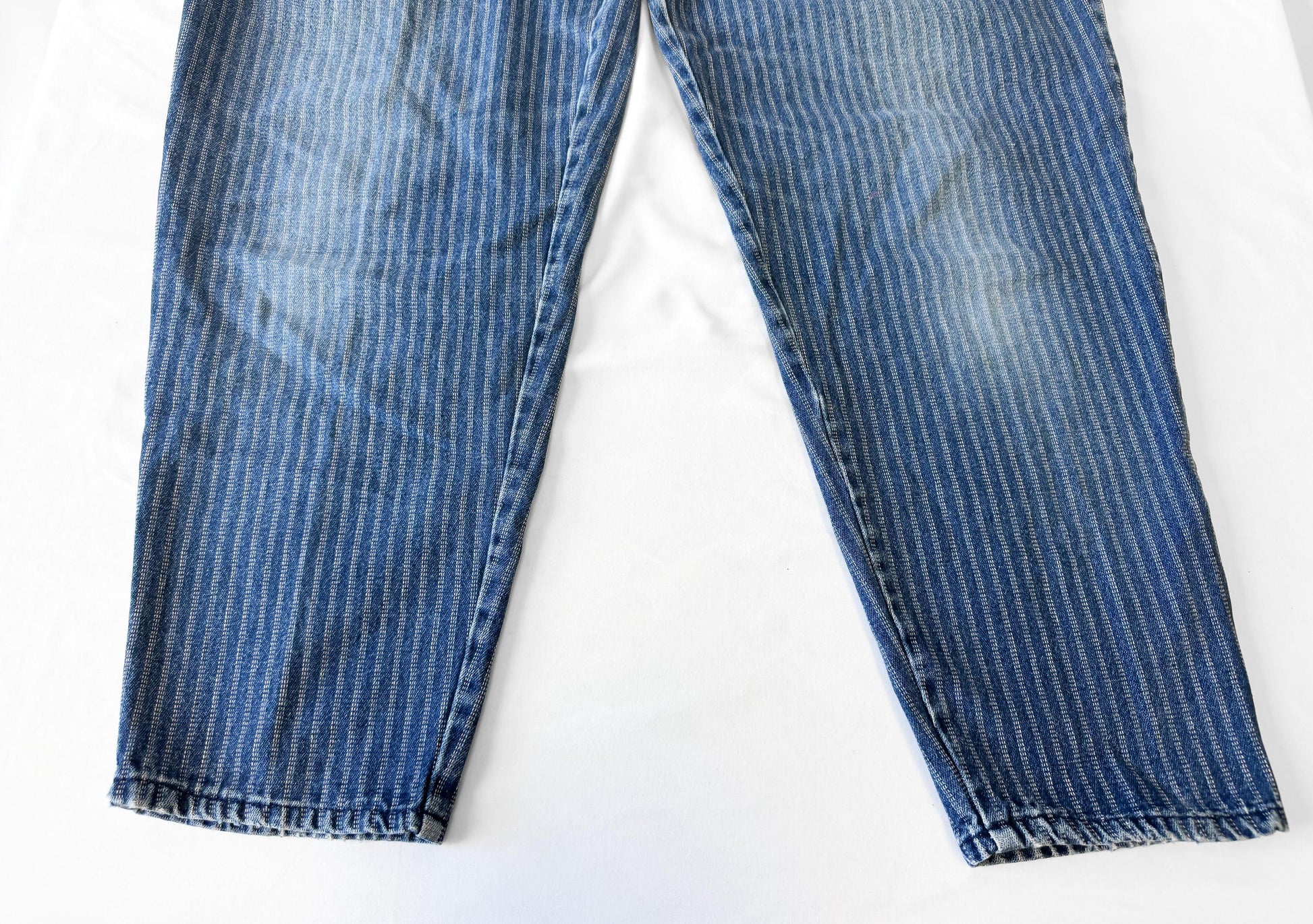 Y2K Gitano Medium Wash Striped High Rise Mom Jeans, Sz. 36" x 29"