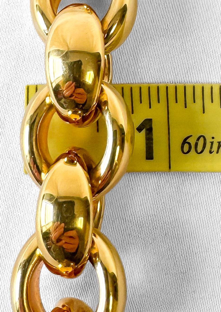 Milor Italy 14K Gold Over Resin Chunky Cuban 8 Inch Chain Link Bracelet, Simple Statement Minimalist Bracelet