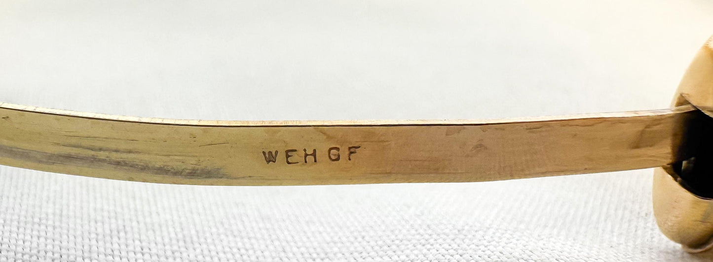 Vintage Walter E. Haguard Gold Filled Floral Etched Bangle Bracelet