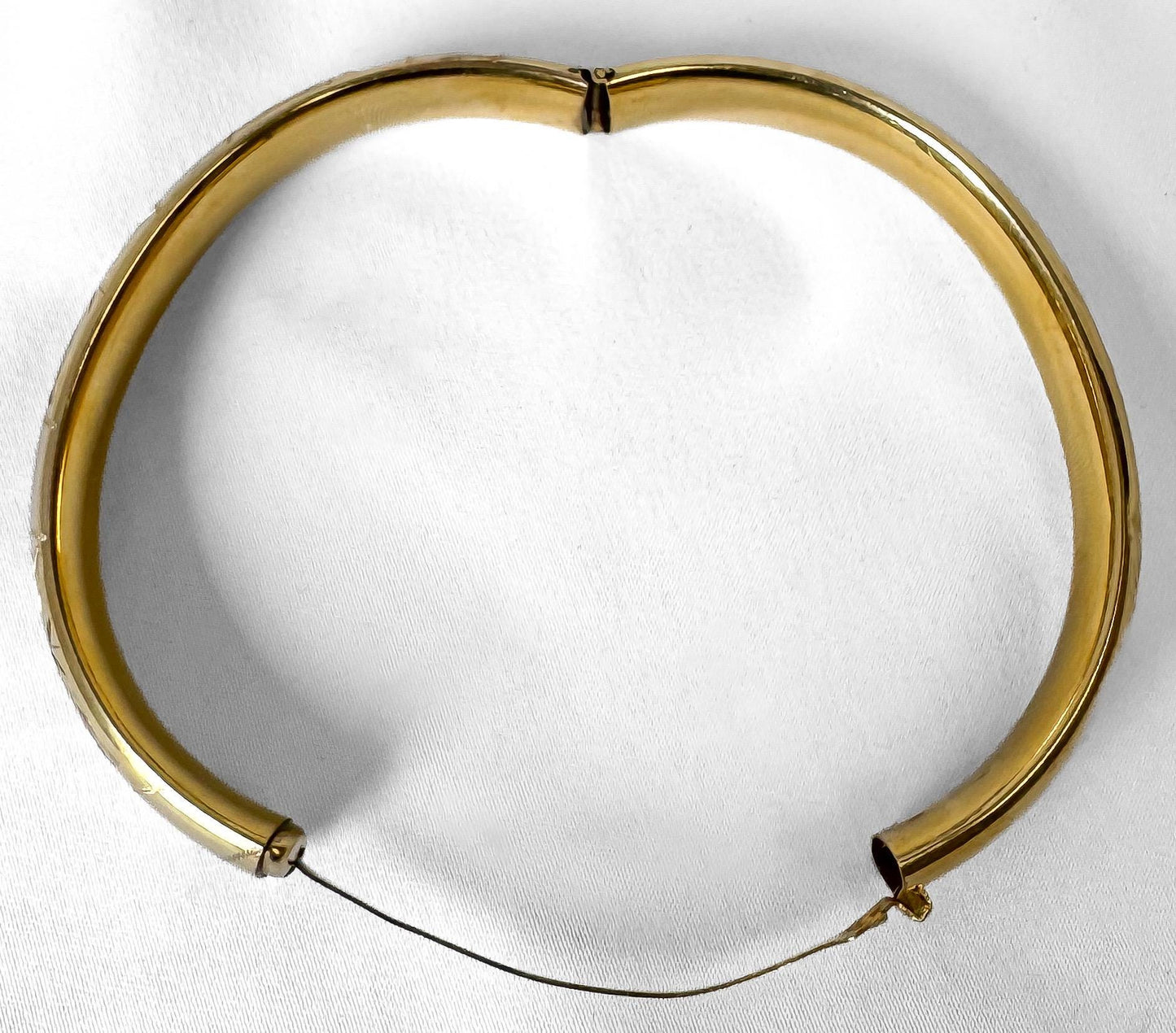 Vintage Walter E. Haguard Gold Filled Floral Etched Bangle Bracelet