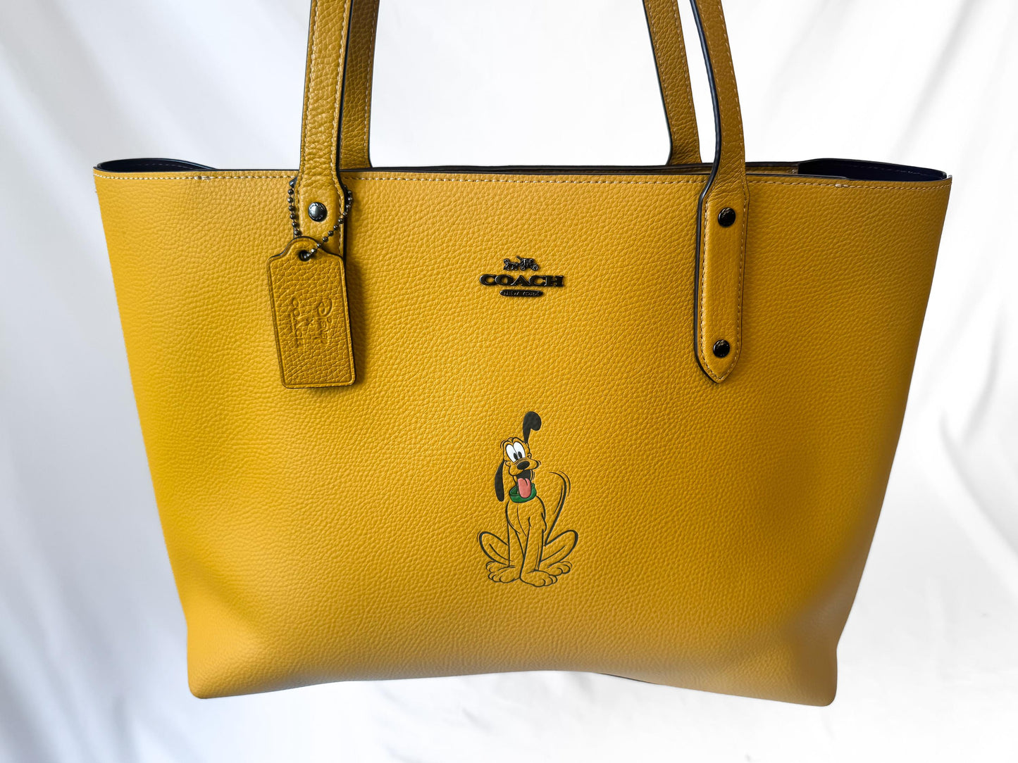 Coach x Disney Pluto Motif Mustard Yellow Central Tote Bag