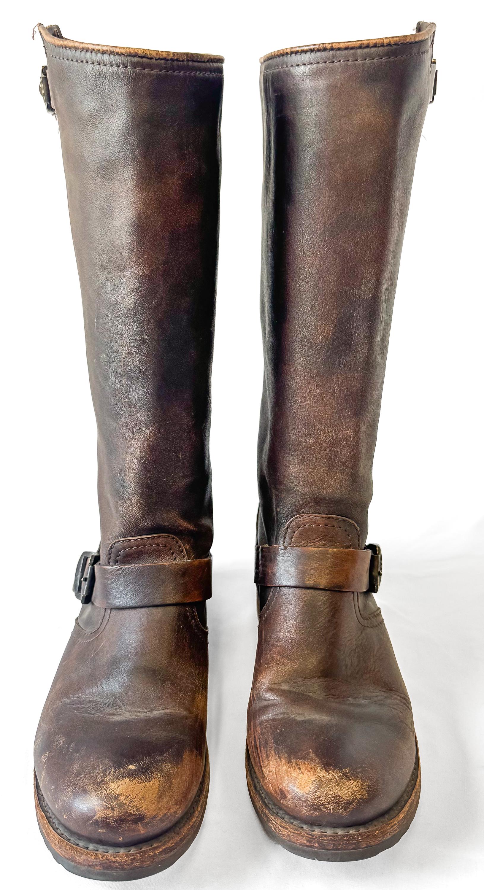 Vintage Style Frye Veronica Tall Knee High Brown Leather Boots, Sz. 9.5B