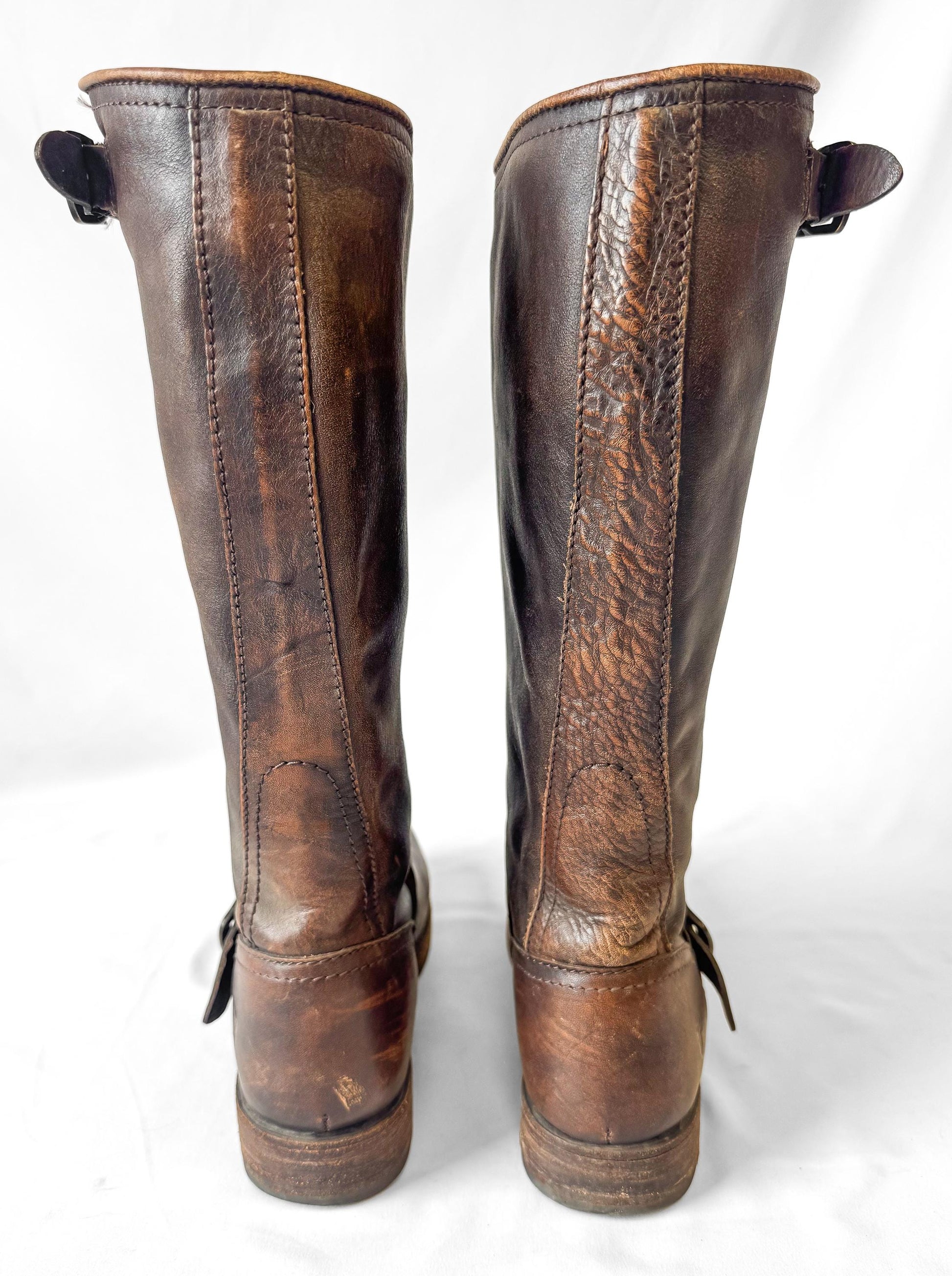 Vintage Style Frye Veronica Tall Knee High Brown Leather Boots, Sz. 9.5B
