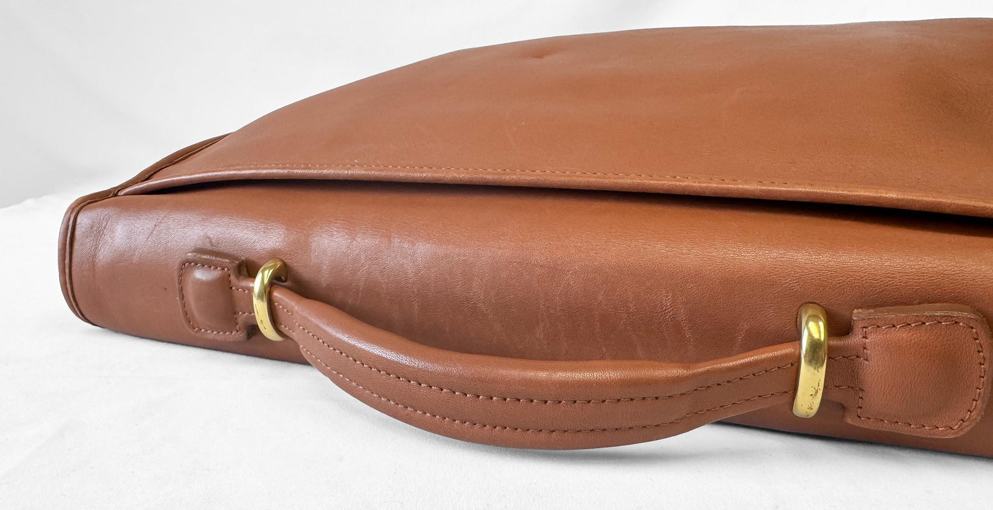 Vintage Coach British Tan Brown Lexington Leather Briefcase, Style 5265, Vintage Rare Collectors Coach Bag