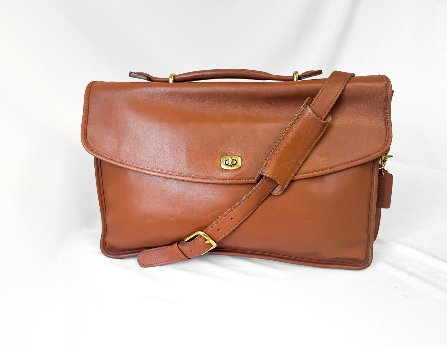 Vintage Coach British Tan Brown Lexington Leather Briefcase, Style 5265, Vintage Rare Collectors Coach Bag