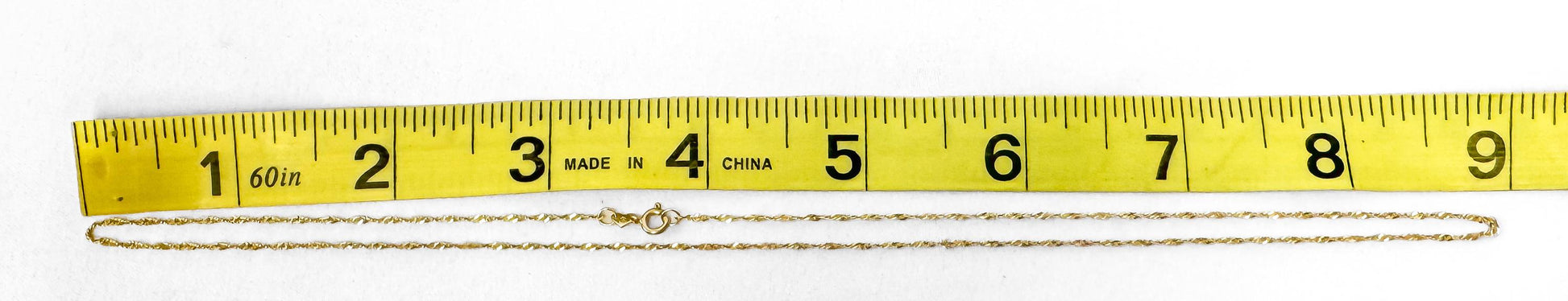 Vintage OroAmerica 14K Yellow Gold Twisted Serpentine Chain Approx. 18" Approximately 1mm Width, Simple Dainty Minimalist Layering Chain
