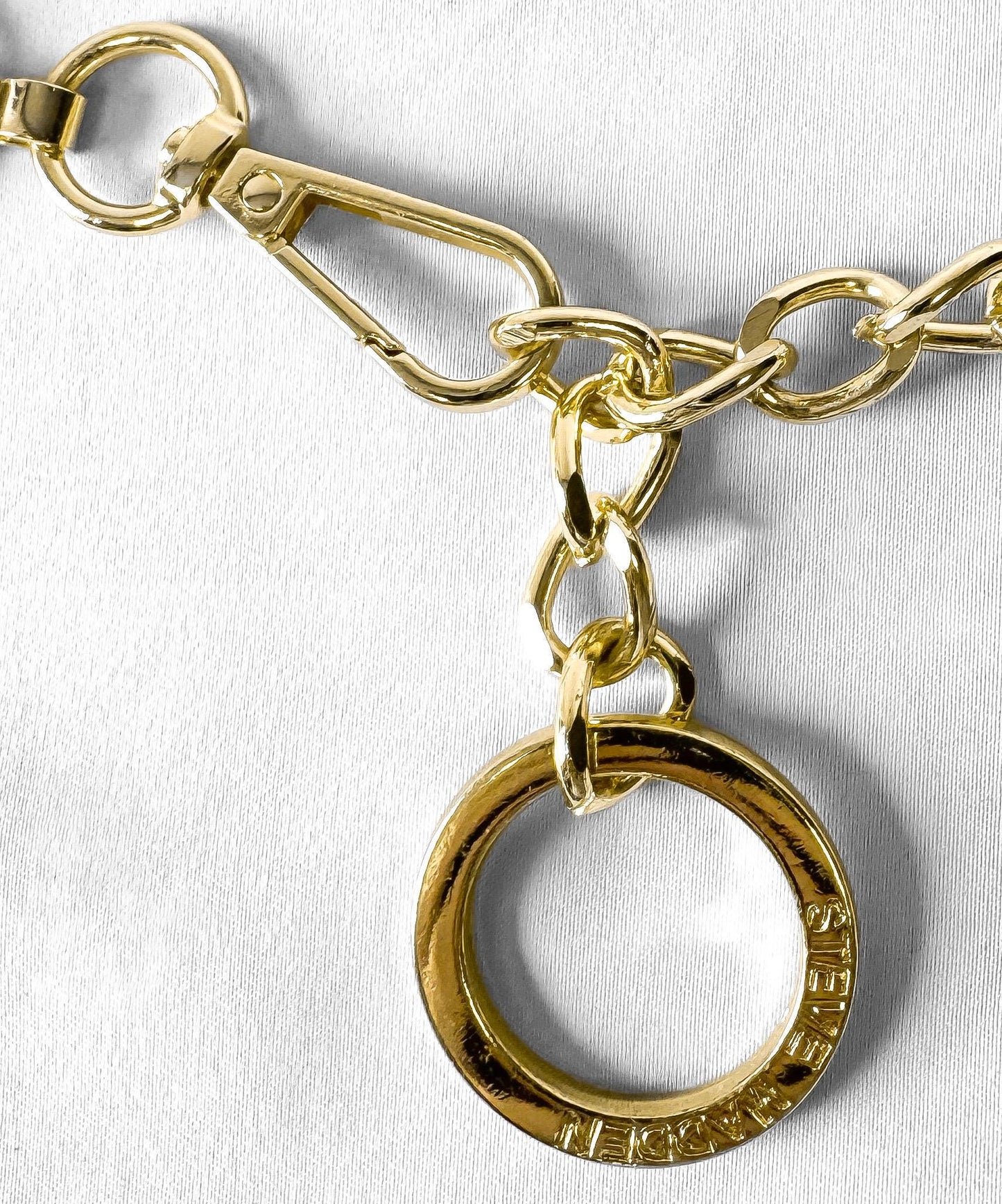 Vintage Style Circular Gold Tone Metal Adjustable Chain Link Belt