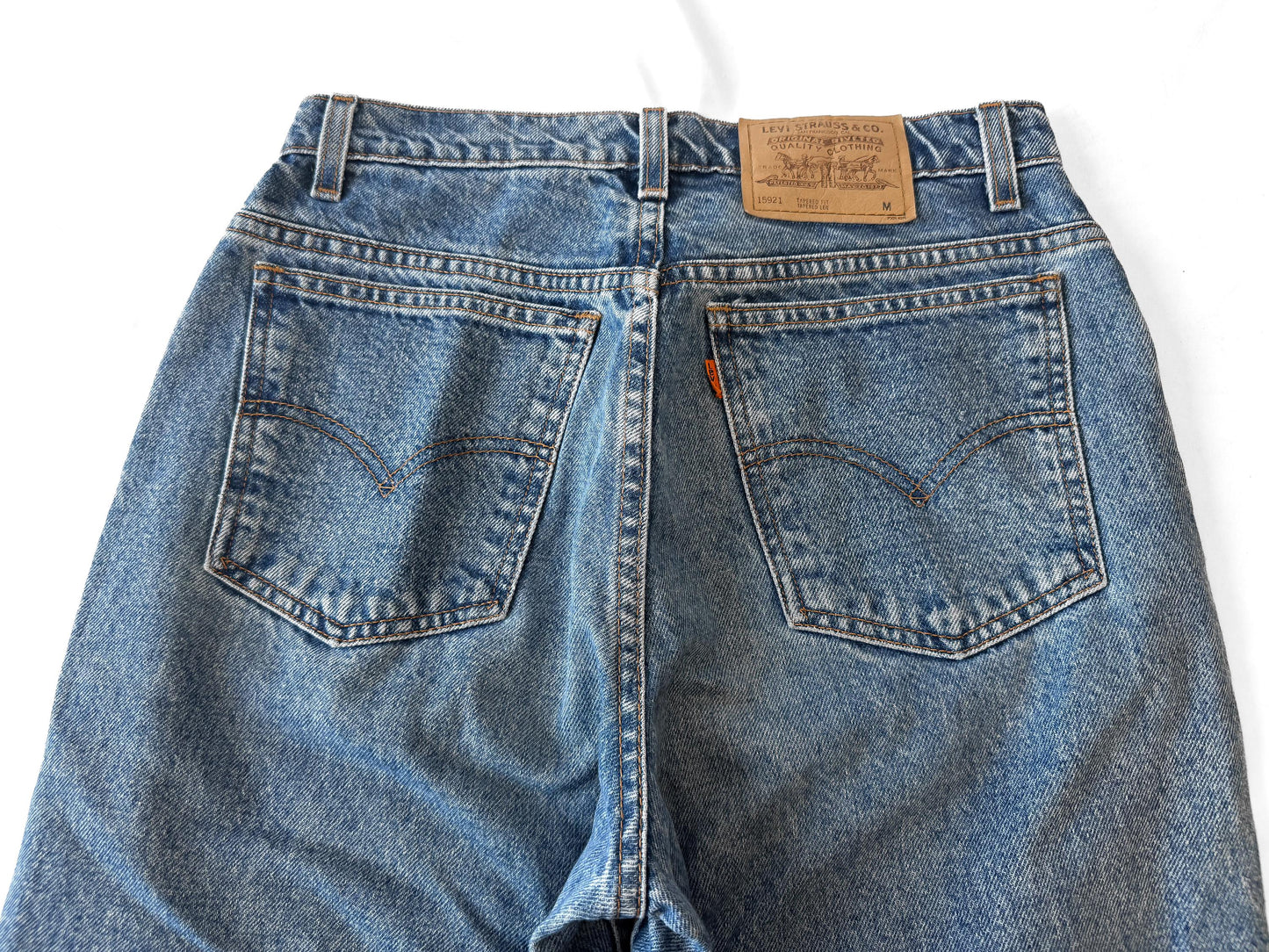 90s Levi's Orange Tab Medium Wash 921 Tapered Leg Mom Jeans, Size 29" x 30"