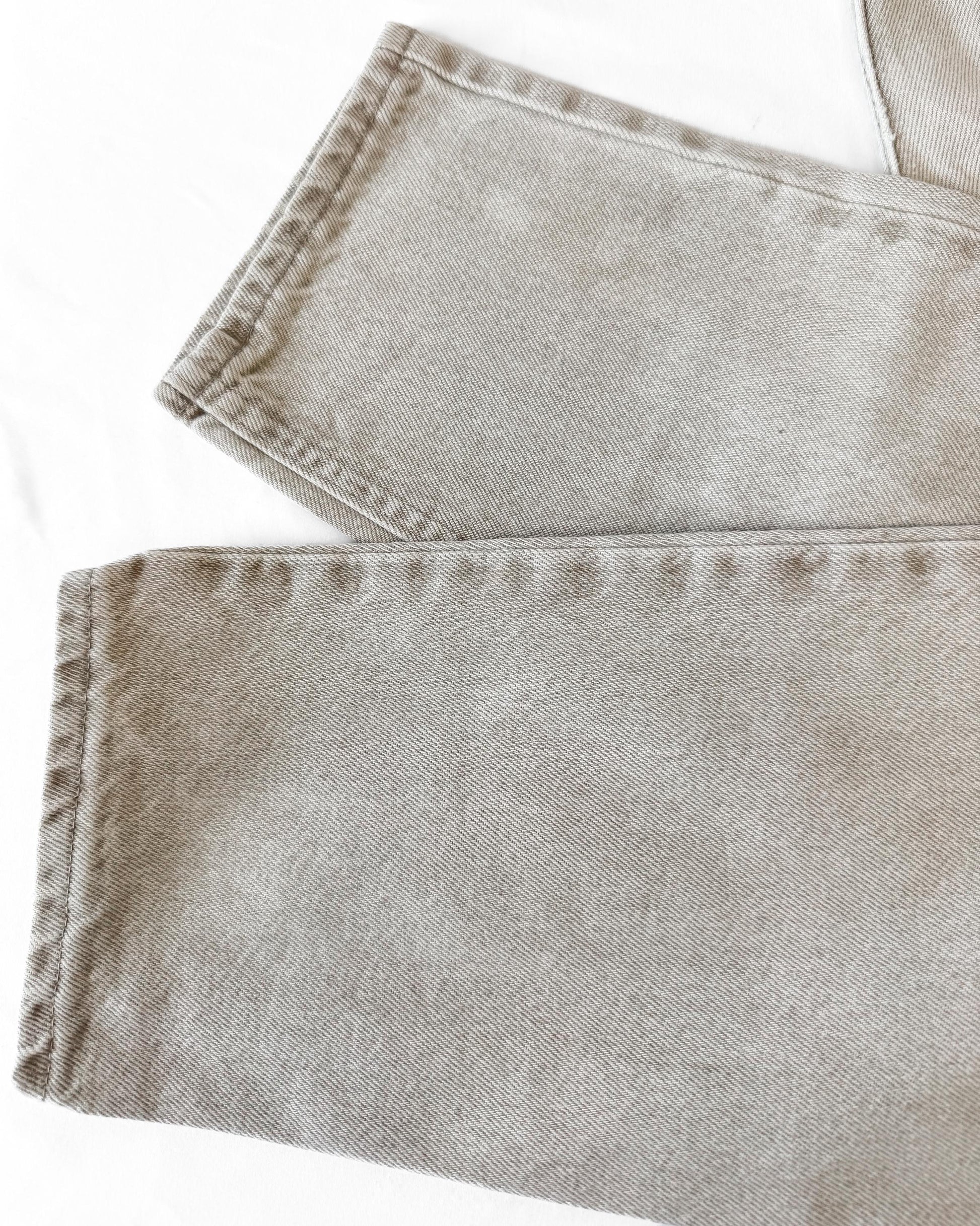 Vintage Lee Riveted Cream Beige High Rise Straight Leg Jeans, Women's Sz. 30" x 31"