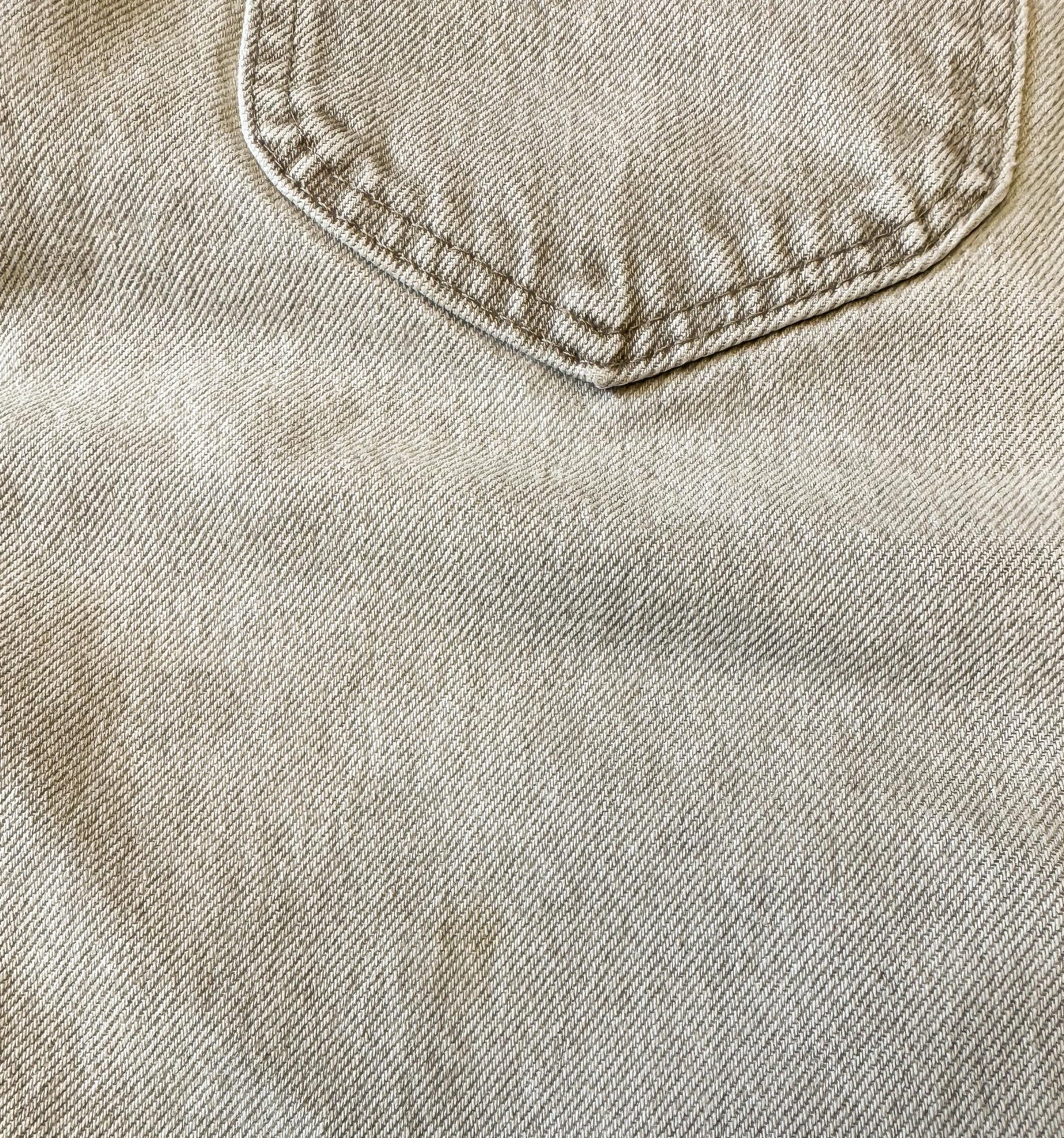 Vintage Lee Riveted Cream Beige High Rise Straight Leg Jeans, Women's Sz. 30" x 31"