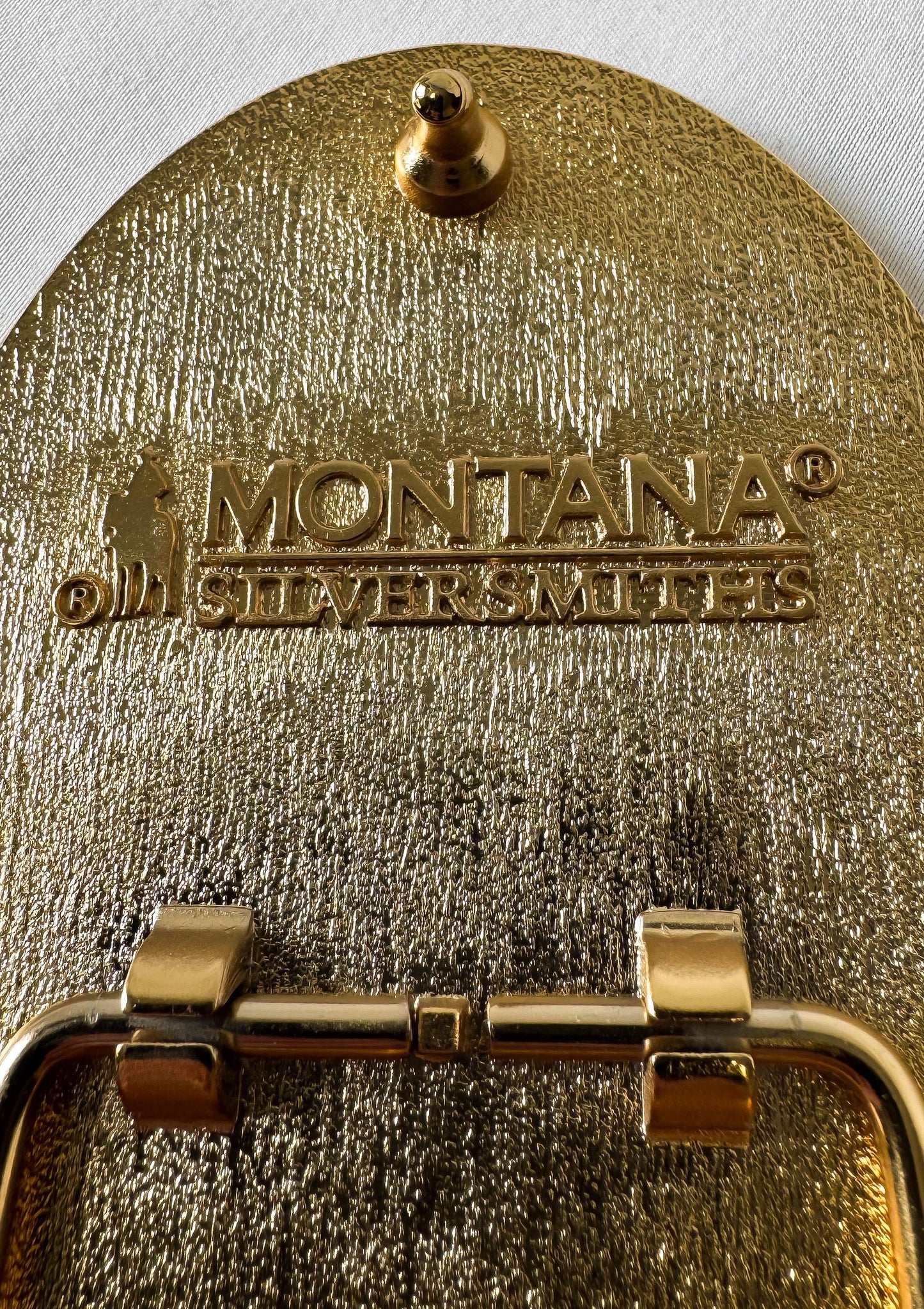 Montana Silversmiths 2013 Pendleton Whisky Black and Gold Oval Belt Buckle, 3.75" x 2.75", Vintage Western Belt Buckle