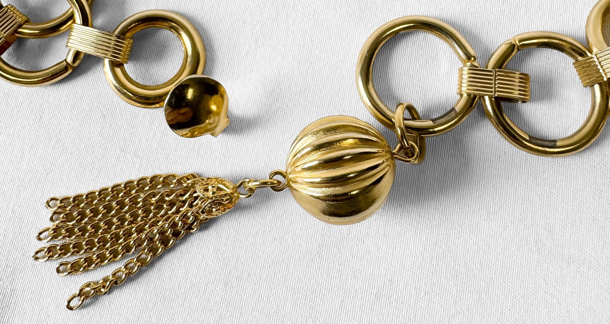 Vintage Gold Toned Mini Circle Adjustable Chain Link Belt