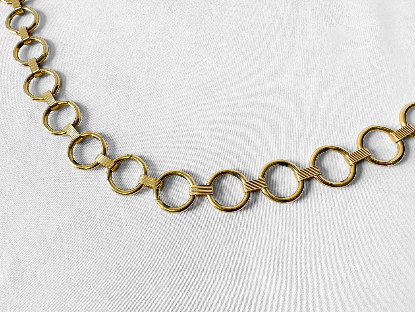 Vintage Gold Toned Mini Circle Adjustable Chain Link Belt