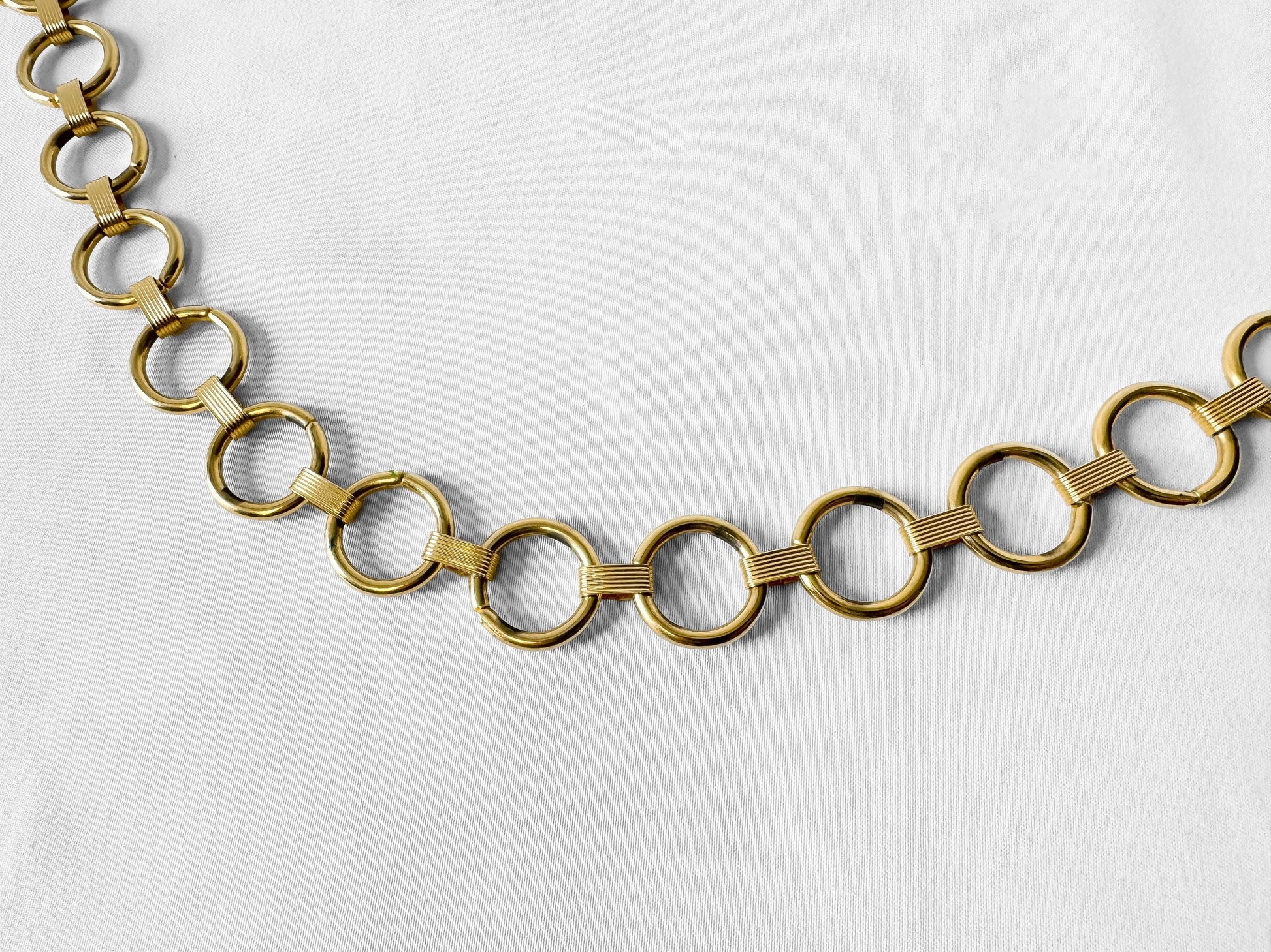 Vintage Gold Toned Mini Circle Adjustable Chain Link Belt