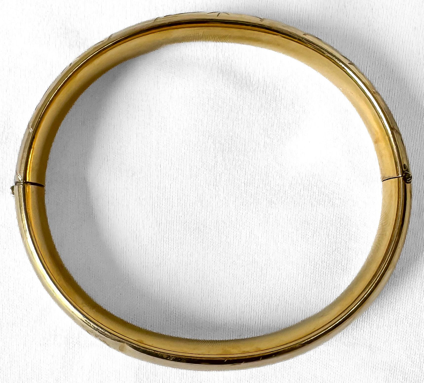 Vintage Walter E. Haguard Gold Filled Floral Etched Bangle Bracelet