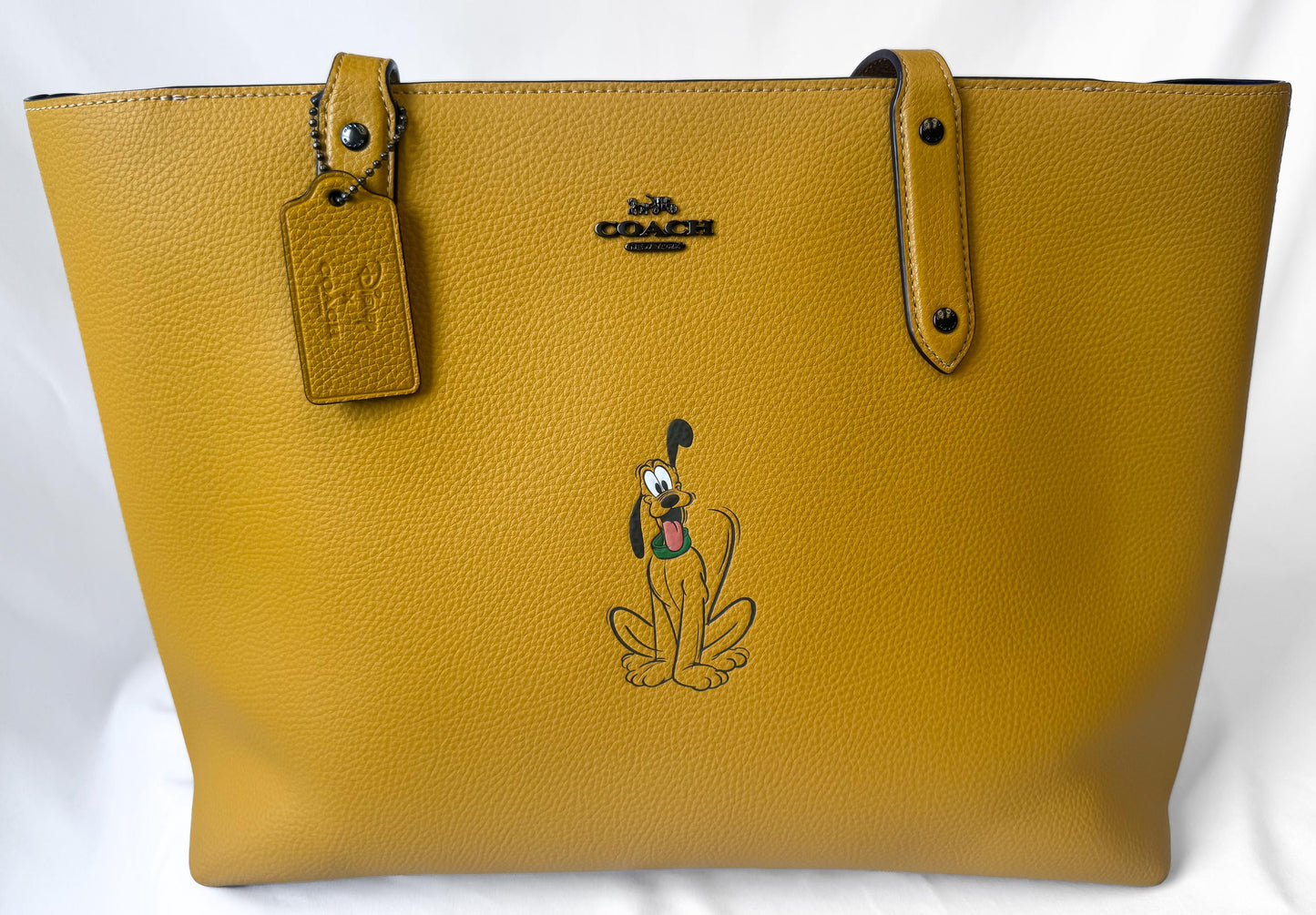 Coach x Disney Pluto Motif Mustard Yellow Central Tote Bag