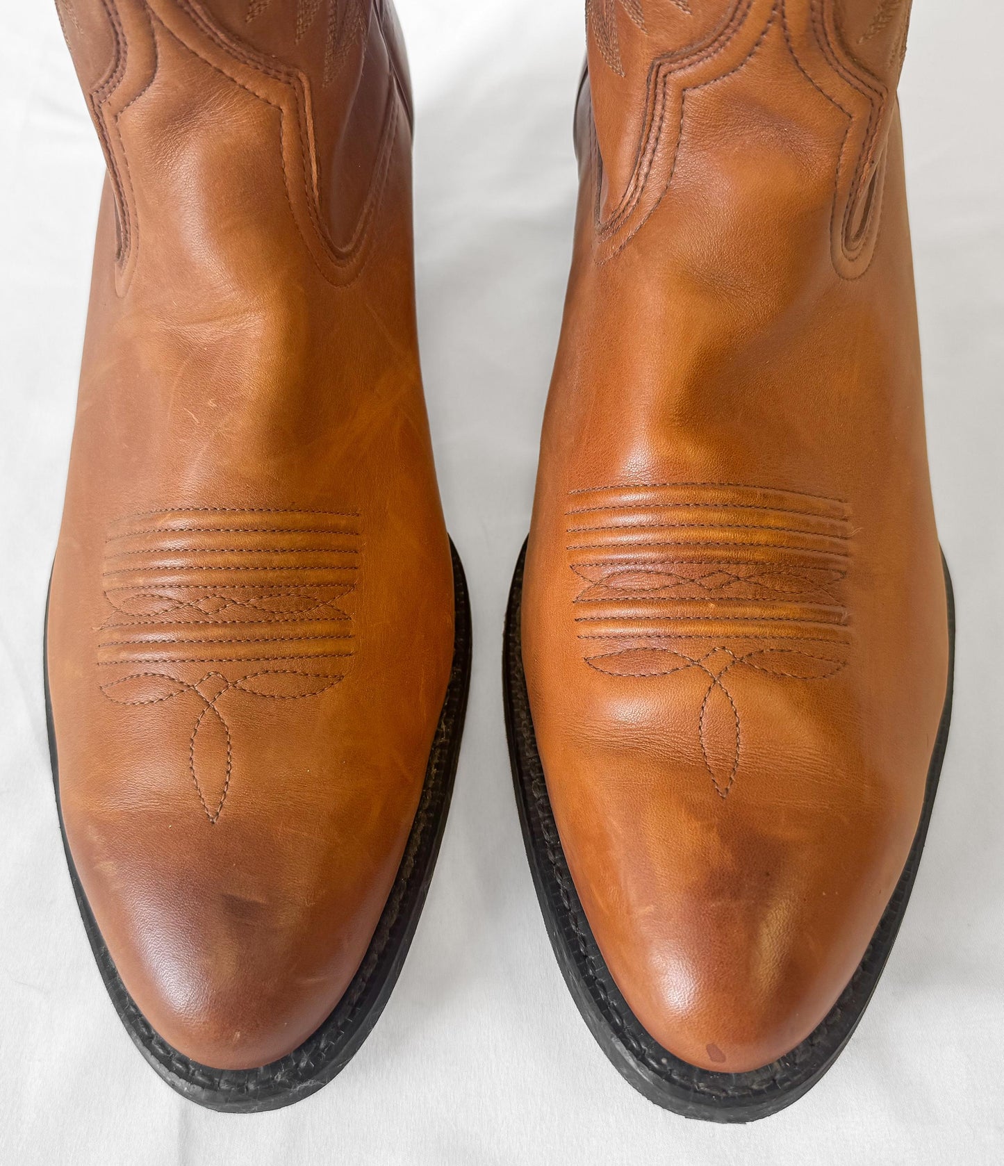 Vintage Style Ariat Heritage Brown Tan Leather Cowboy Boots, Men's Sz. 13D