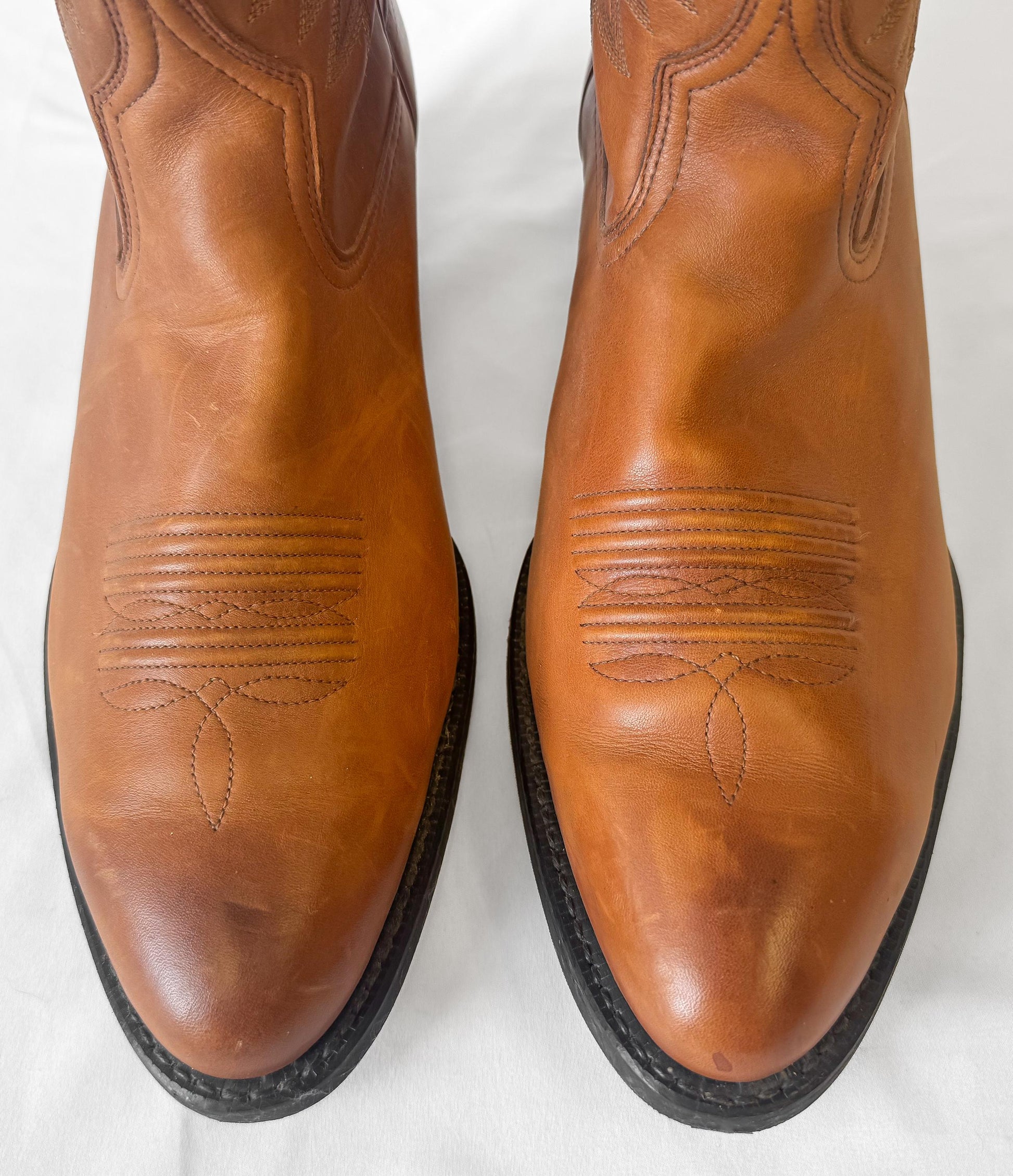 Vintage Style Ariat Heritage Brown Tan Leather Cowboy Boots, Men's Sz. 13D