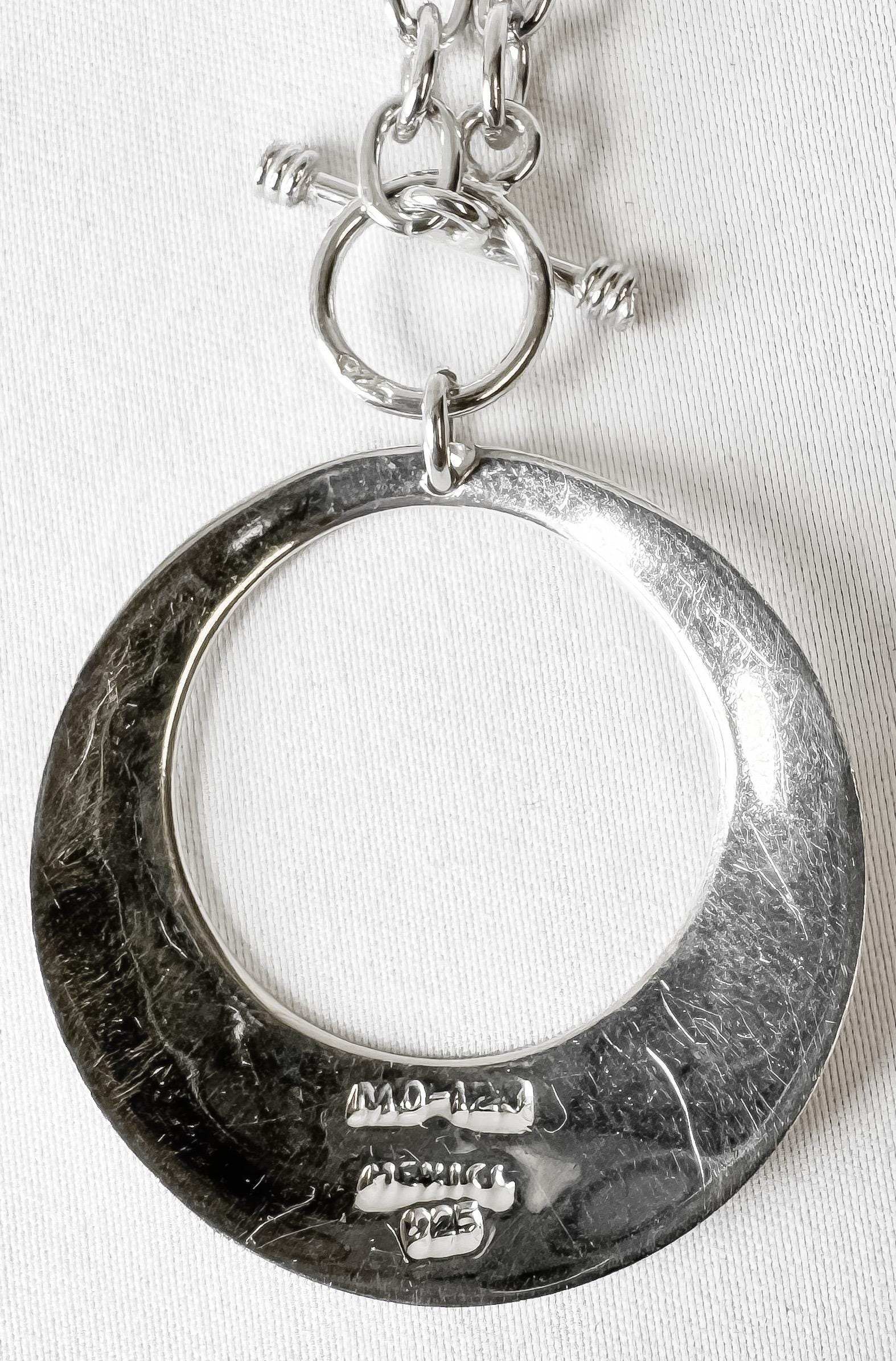 Vintage 925 Sterling Silver Mexico MD-120 Circle Toggle Bracelet