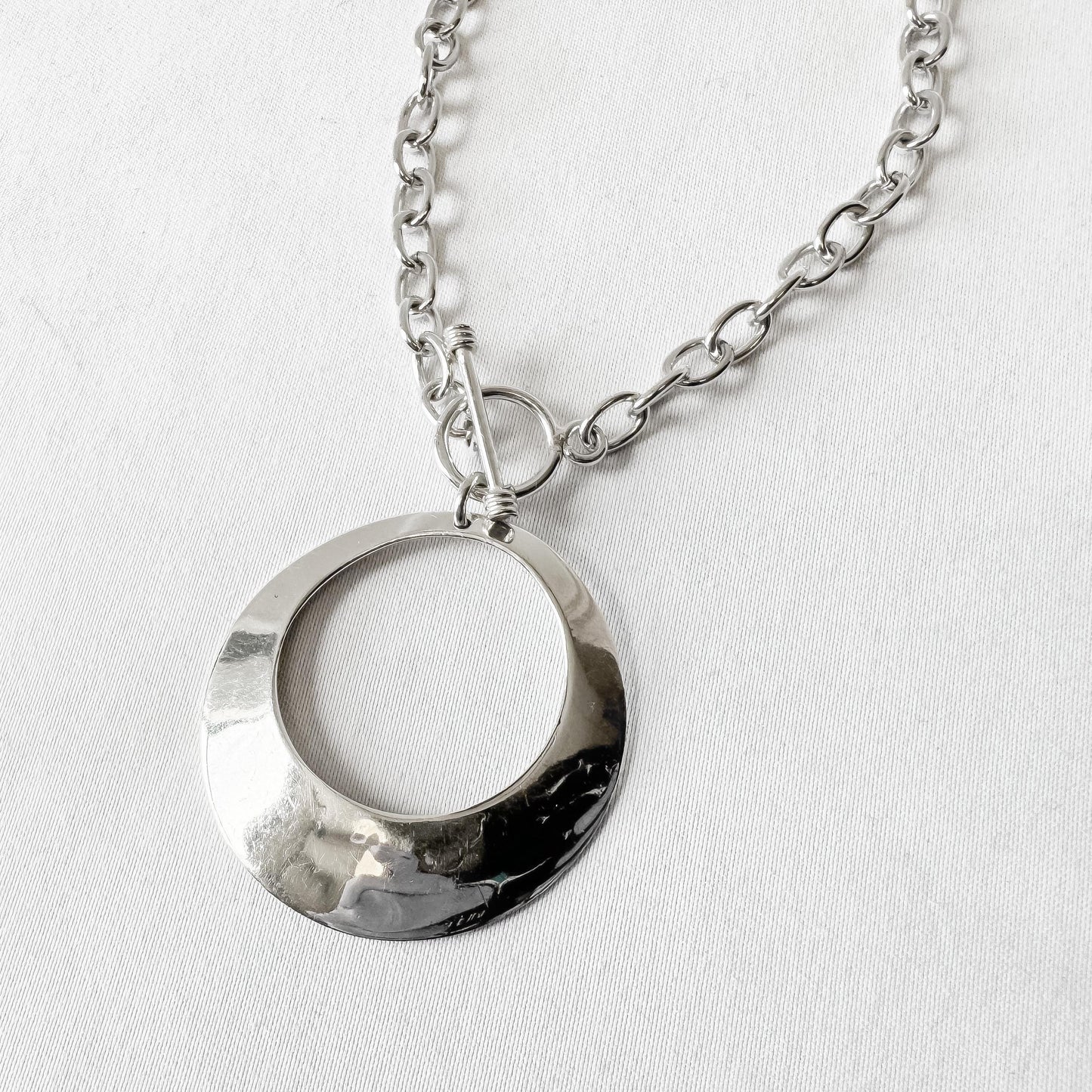 Vintage 925 Sterling Silver Mexico MD-120 Circle Toggle Bracelet