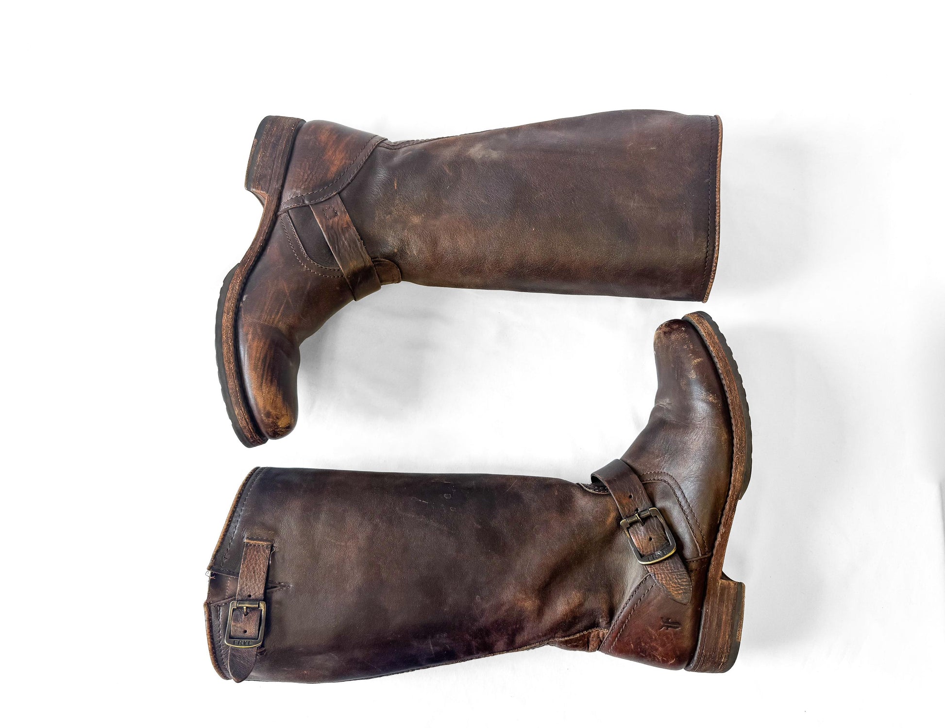 Vintage Style Frye Veronica Tall Knee High Brown Leather Boots, Sz. 9.5B