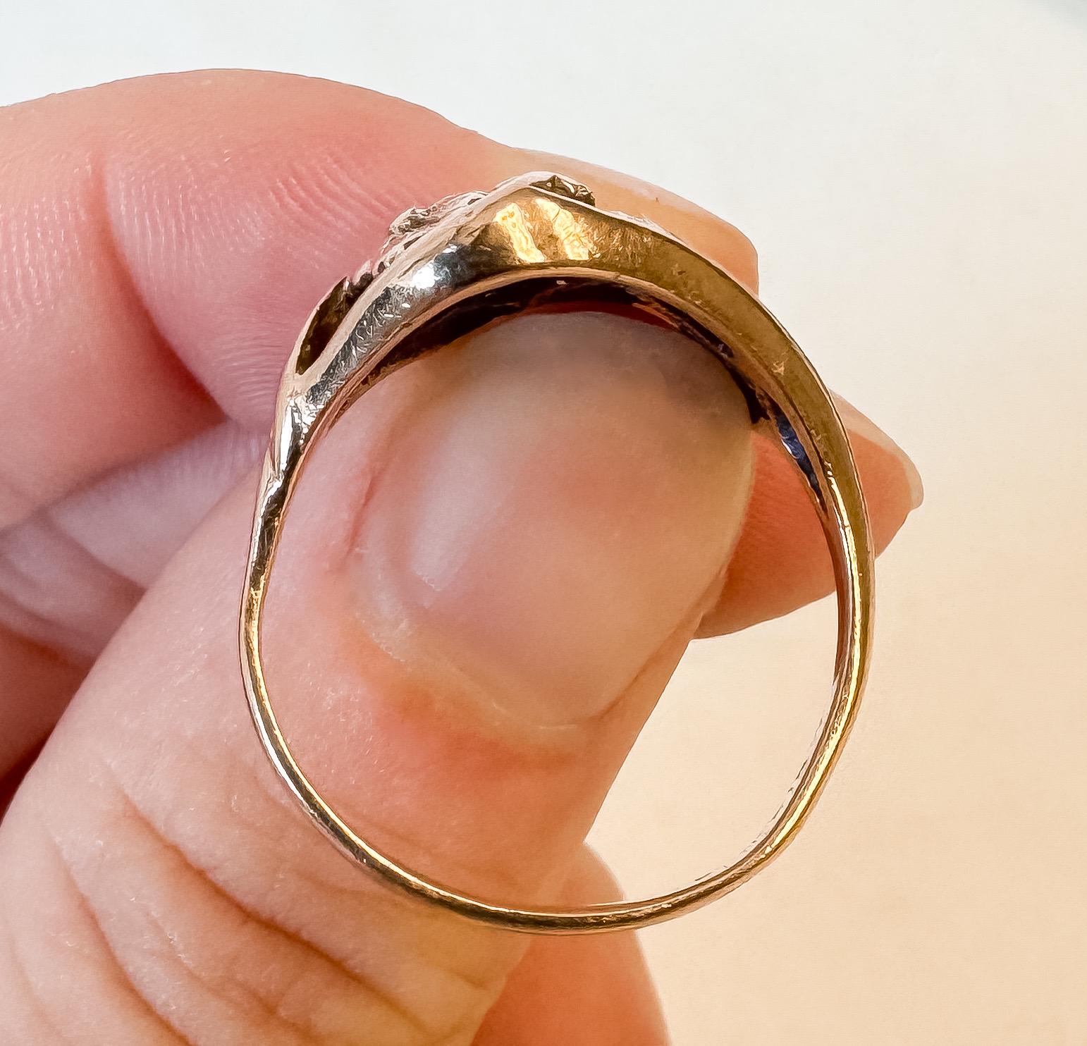 Vintage Black Hills Gold Duo Grape Leaf Multi Tone Gold Ring, Sz. 7.5