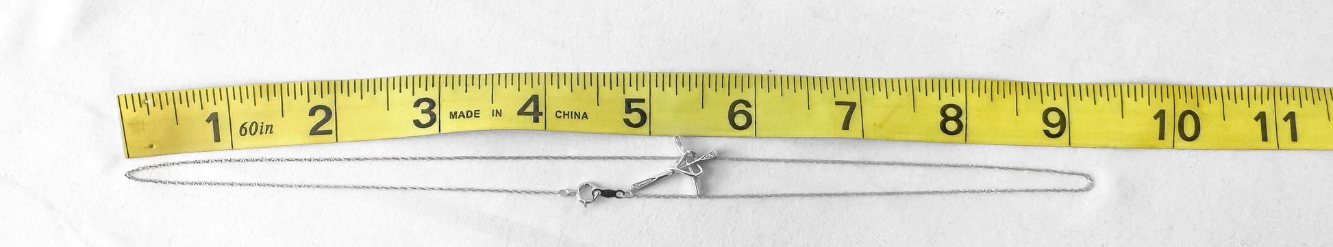 10K White Gold Diamond Accent Cross Asymmetrical Heart 18.5 Inch Pendant Necklace