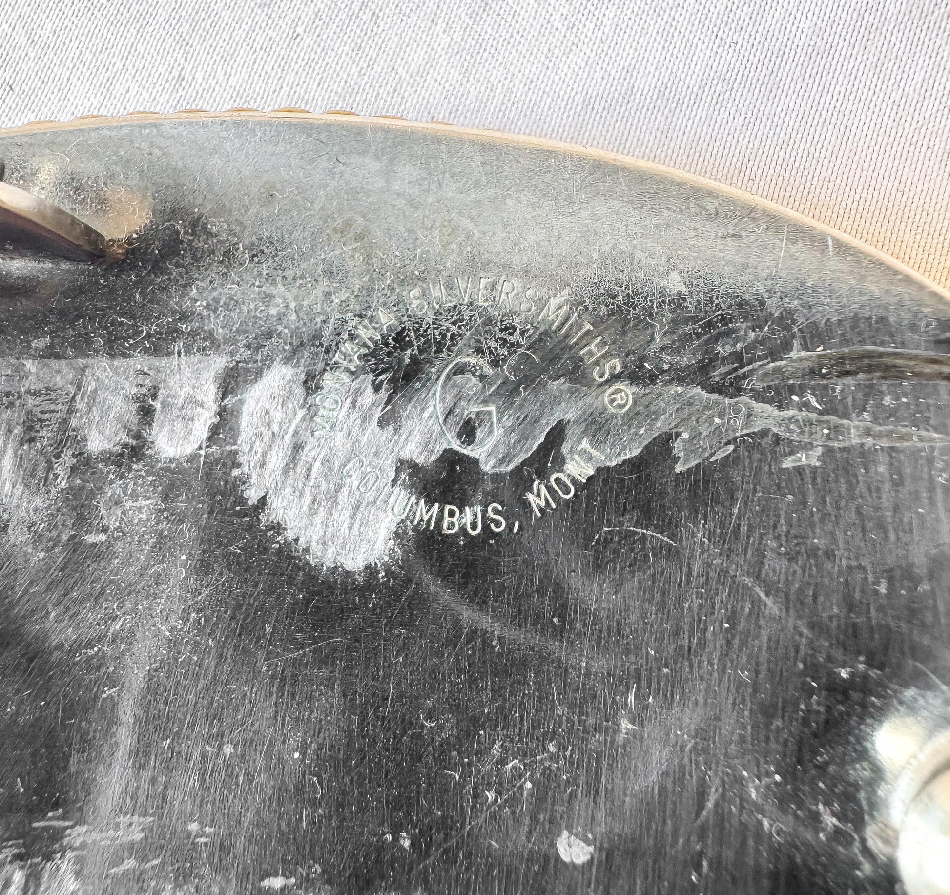 Vintage Montana Silversmiths Gold Silver Toned Floral Etched Oval Belt Buckle, Western Festival Rodeo Style Accessories