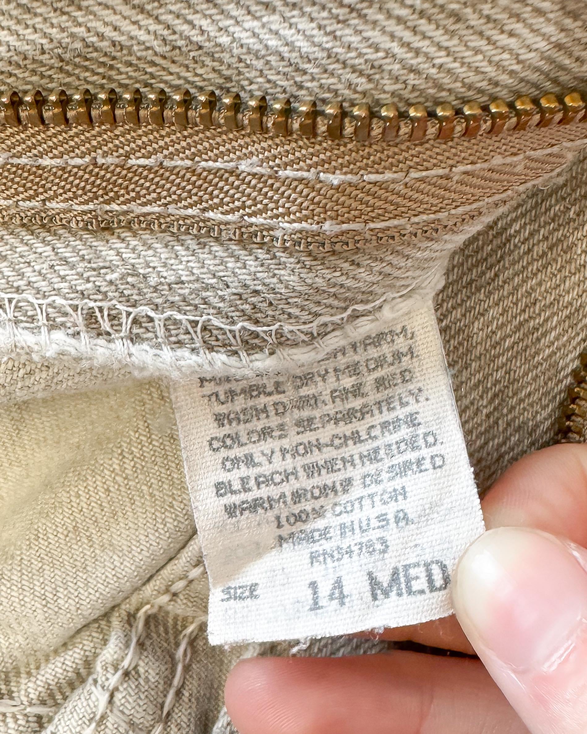 Vintage Lee Riveted Cream Beige High Rise Straight Leg Jeans, Women's Sz. 30" x 31"