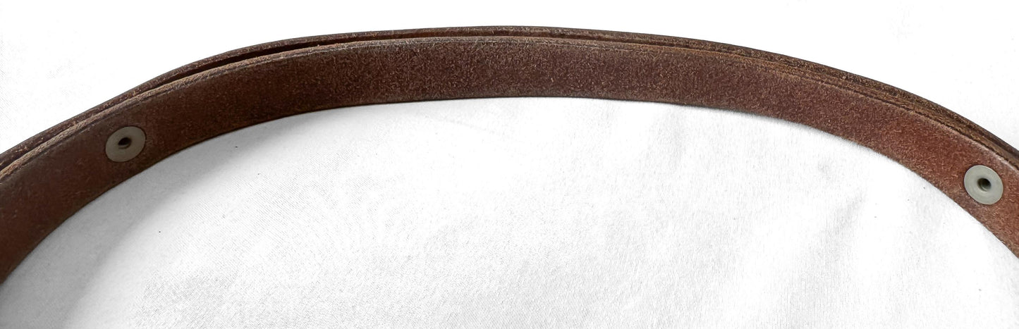 Vintage Handcrafted Cognac Brown Scalloped Floral Tooled Leather Top Handle Mini Bag, Unique Western Boho Handbag