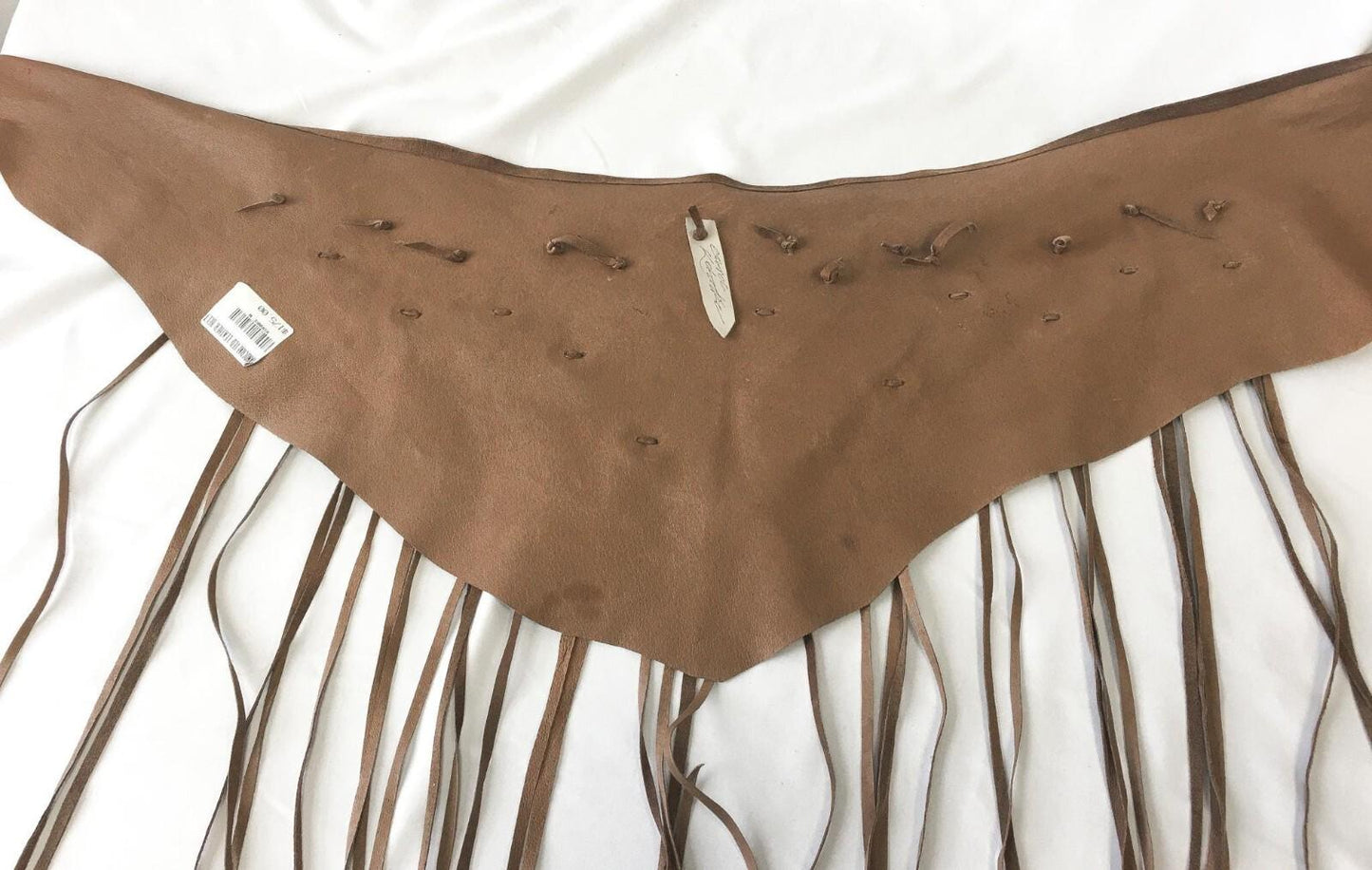 NWT Carol Kohnke Handmade Suede Wooden Bead Fringe Belt, Multi-Way Top, Skirt, Belt