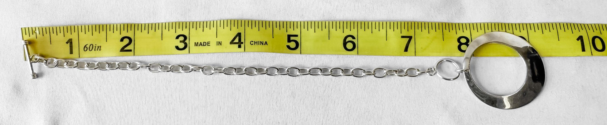 Vintage 925 Sterling Silver Mexico MD-120 Circle Toggle Bracelet