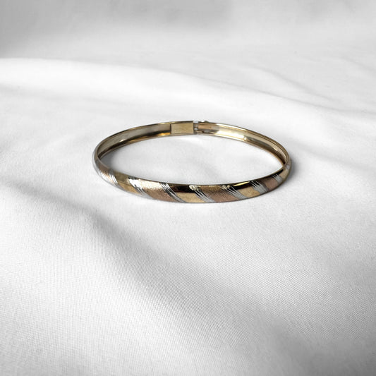 Vintage JCM 925 10K GF Tri-Color Bangle Bracelet