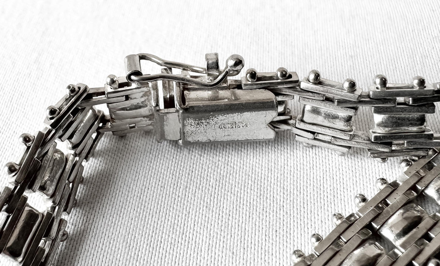 Vintage 925 Italy Sterling Silver Riccio Woven Mesh Style 1/4" Unisex Chain Link Bracelet