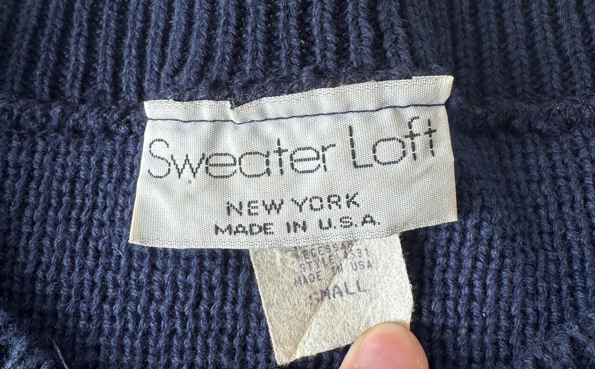 Vintage 80s/90s Sweater Loft Autumn Harvest Navy Knit Cotton Cardigan, Approx. Women's Sz. S, Vintage Halloween Fall Sweater