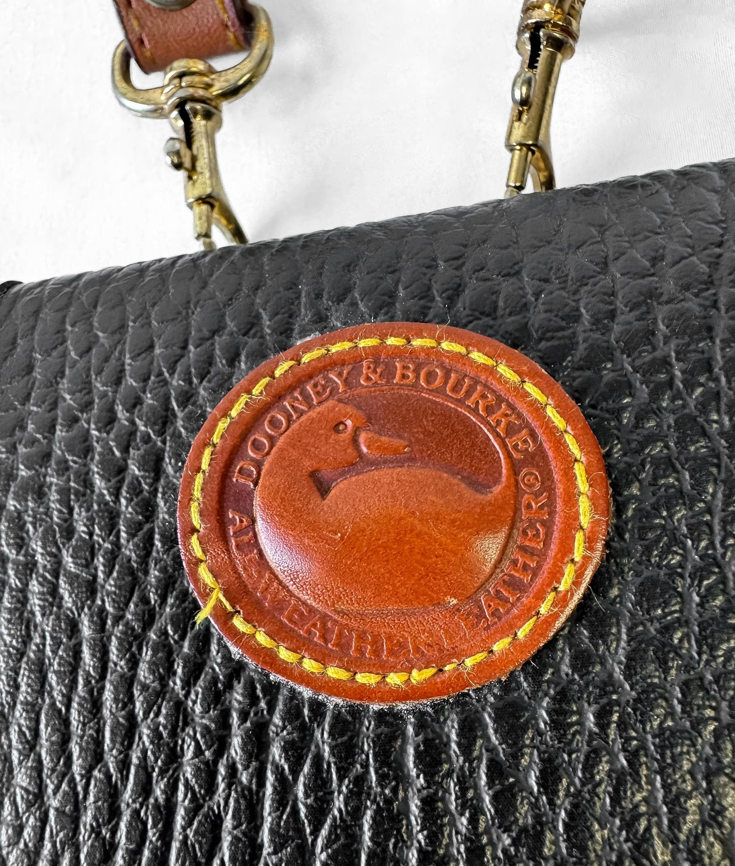 Vintage Dooney and Bourke Black Pebbled Leather Wallet Crossbody Bag