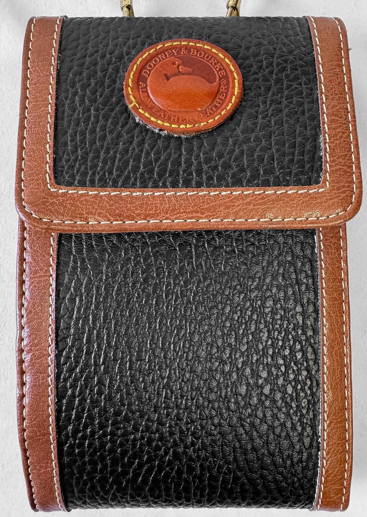 Vintage Dooney and Bourke Black Pebbled Leather Wallet Crossbody Bag