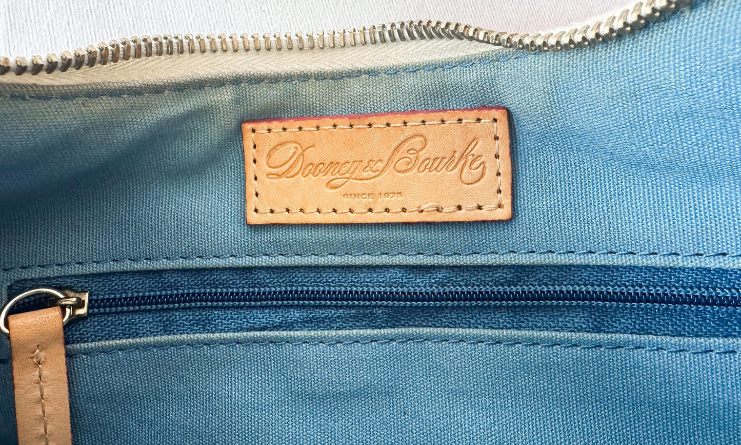 Y2K Vintage Dooney and Bourke Off White Rainbow Watercolor Paint Splash Monogram Hobo Shoulder Bag