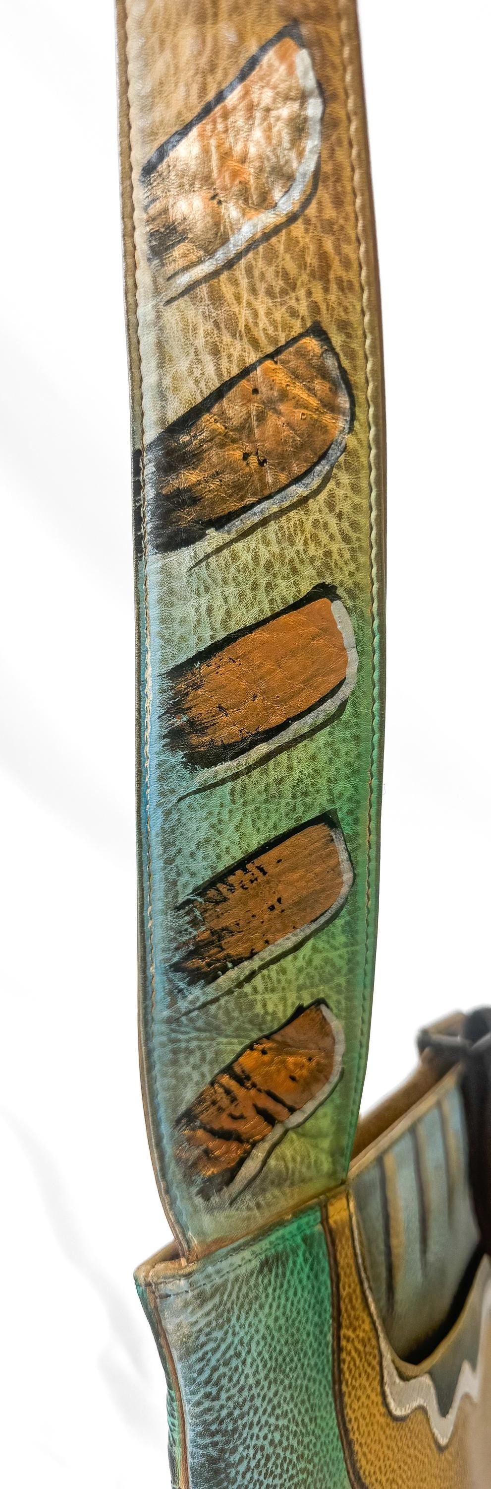 NWT Anuschka Multicolor Abstract Print Leather Crossbody Bag, Unique Boho Style Handbag