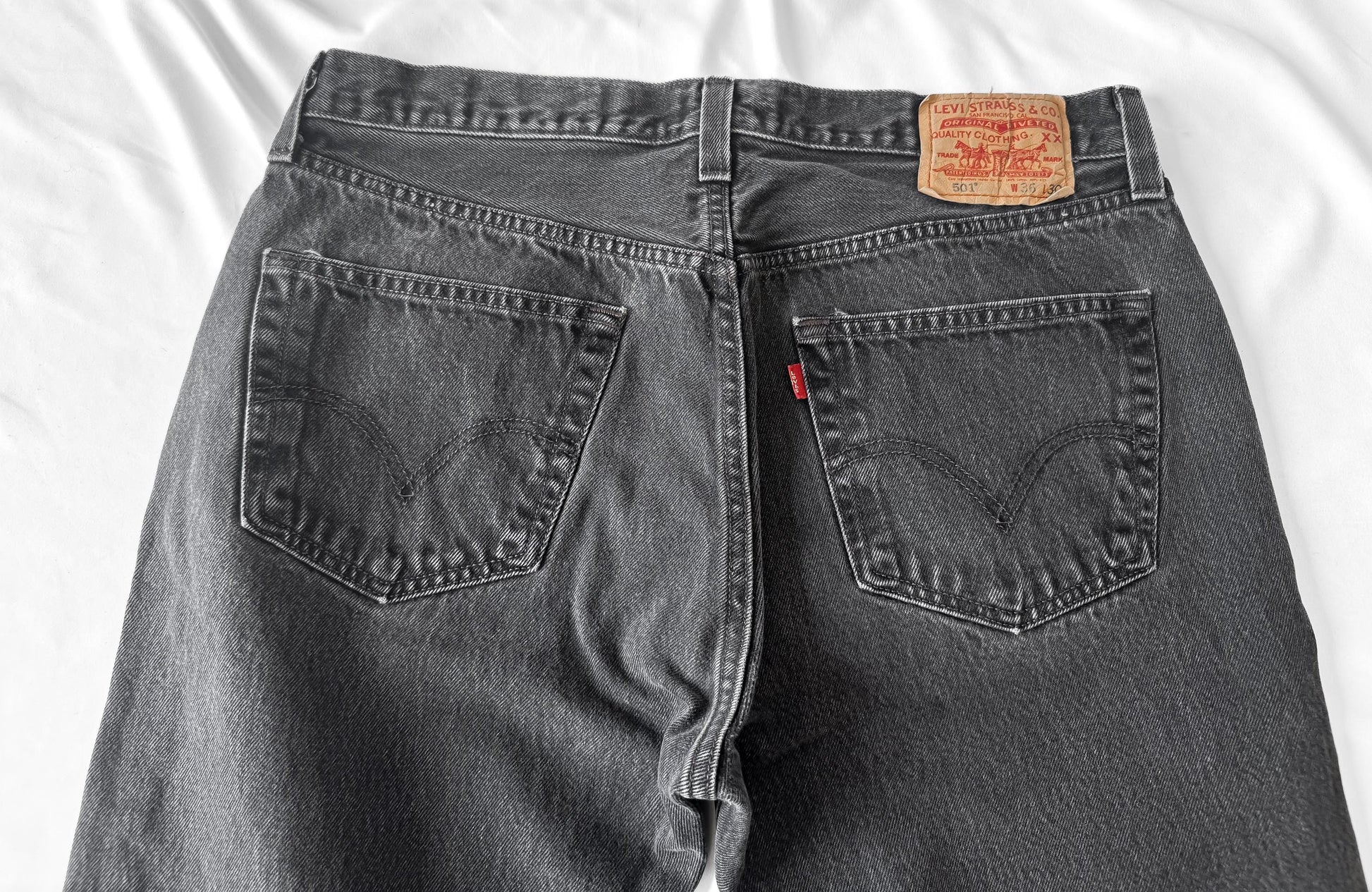 Vintage Levi's 505 Faded Washed Black Straight Leg Unisex Jeans, Sz. 34" x 29"