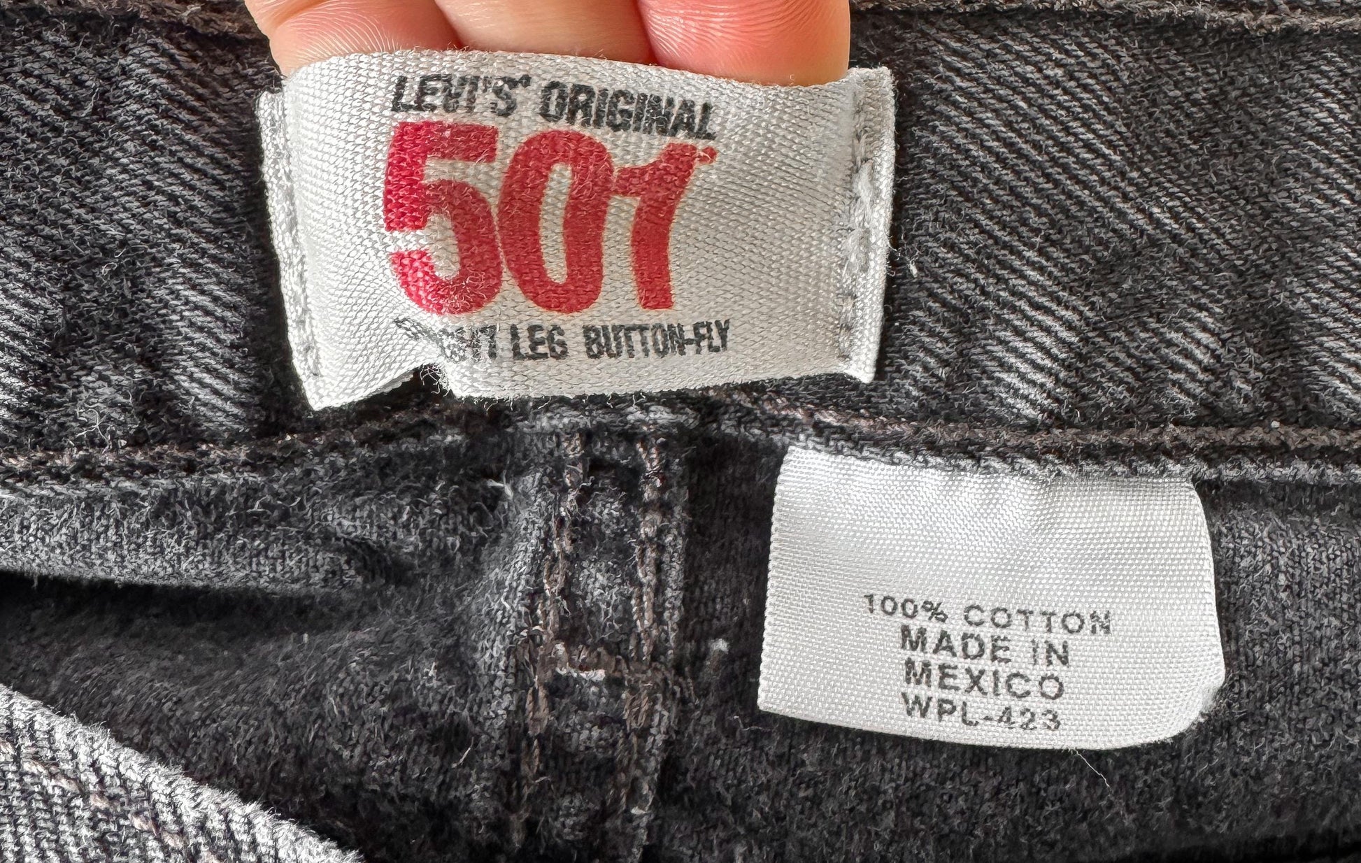 Vintage Levi's 505 Faded Washed Black Straight Leg Unisex Jeans, Sz. 34" x 29"