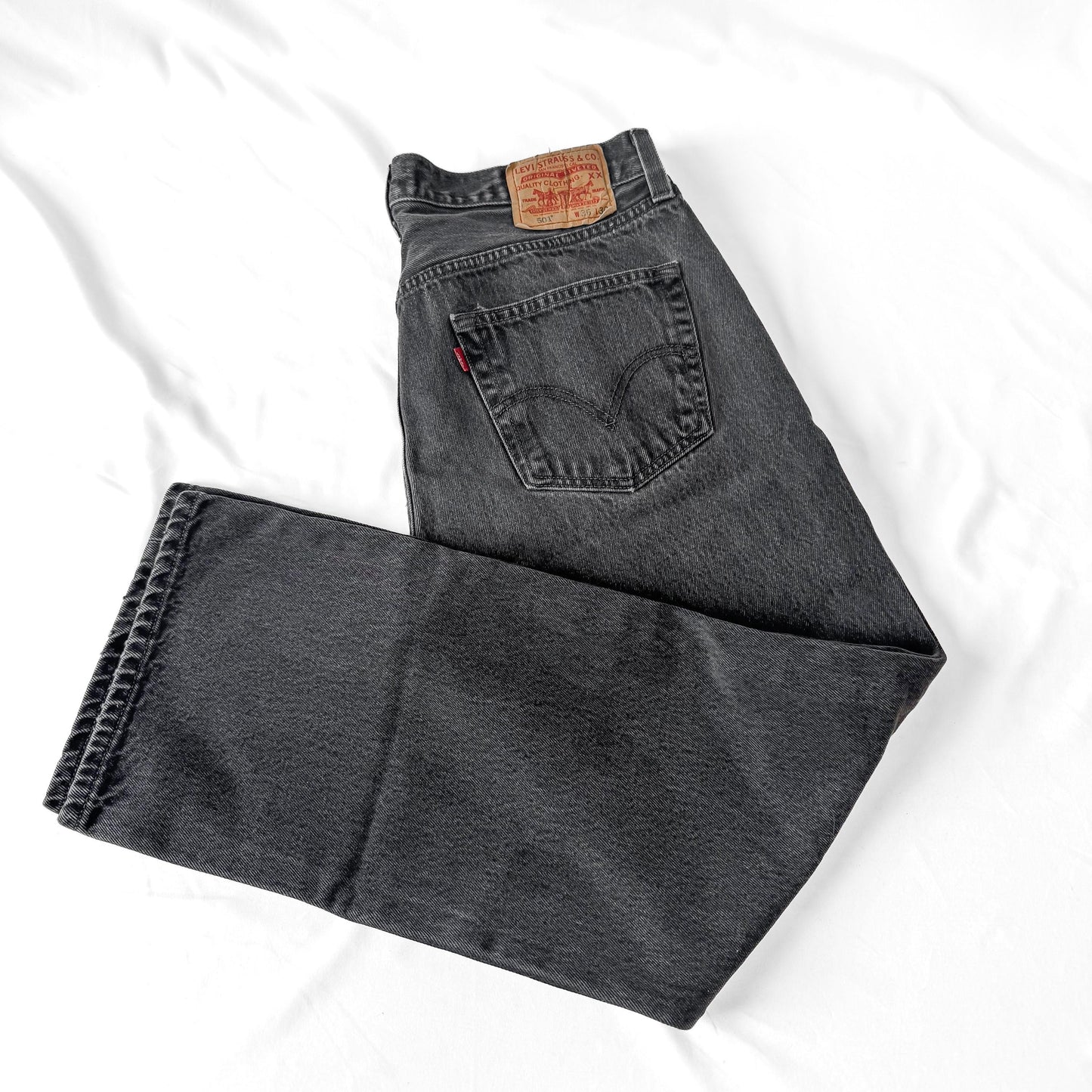 Vintage Levi's 505 Faded Washed Black Straight Leg Unisex Jeans, Sz. 34" x 29"