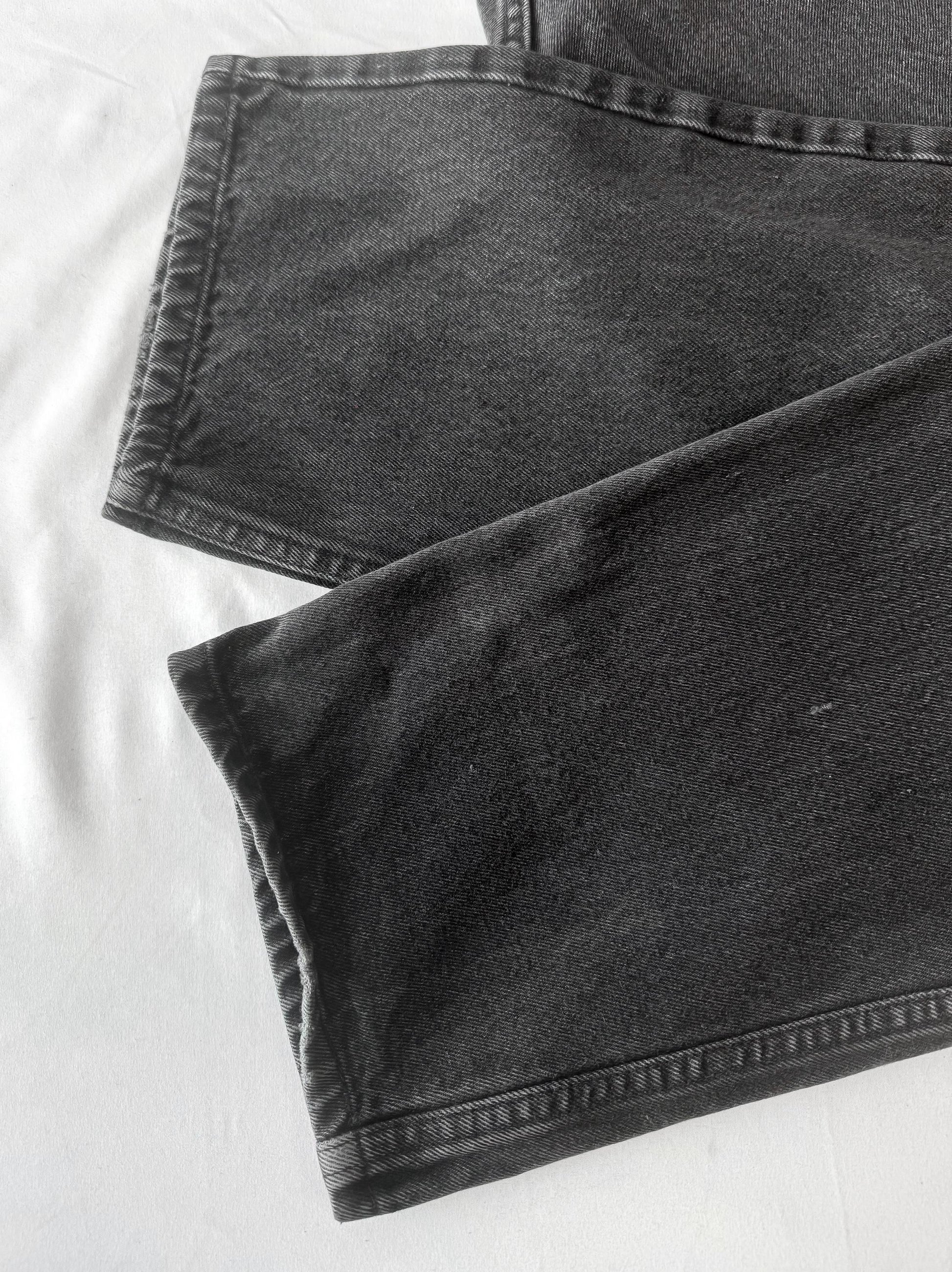 Vintage Levi's Orange Tab 505 Black Straight Leg Unisex Jeans, Sz. 37" x 29"