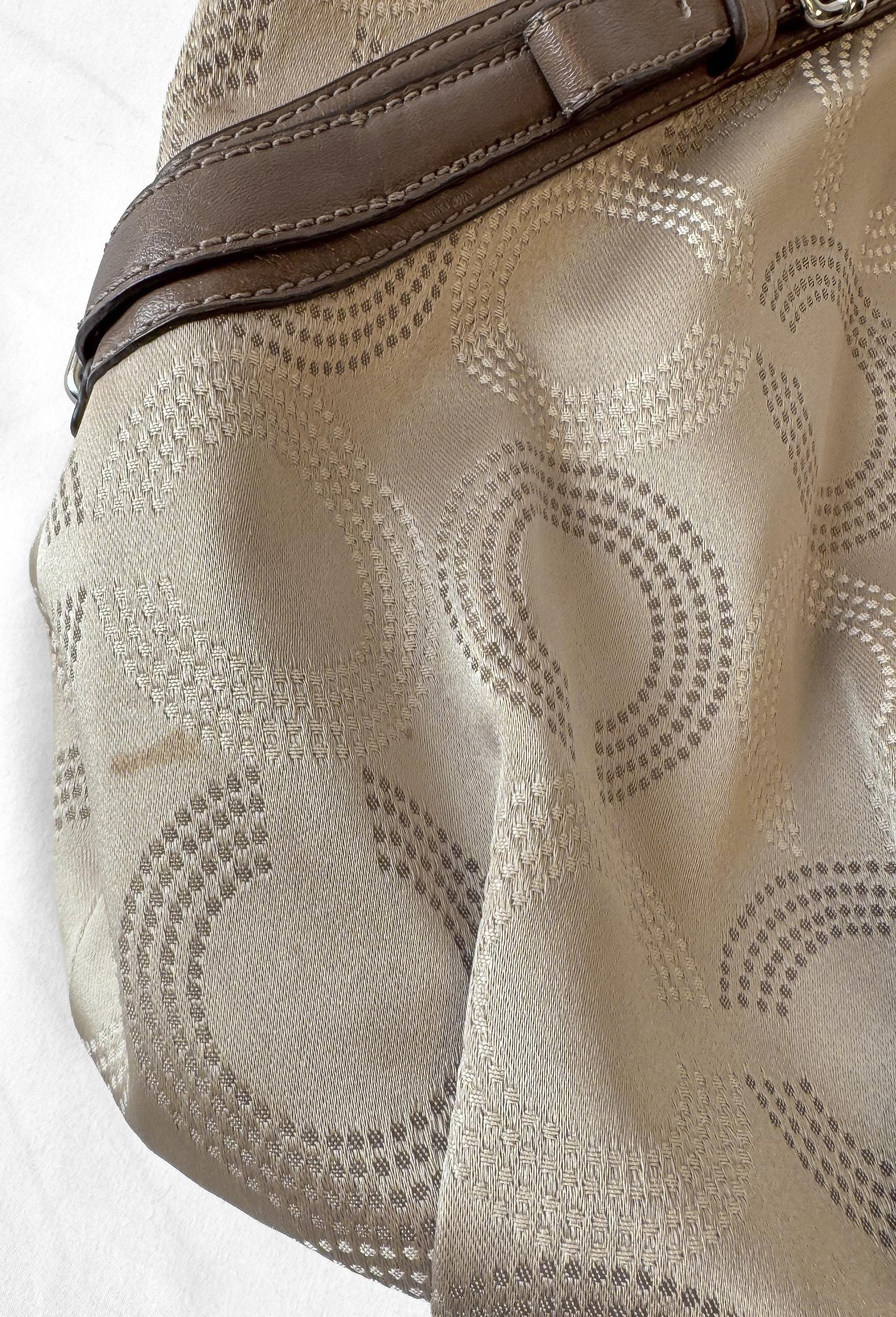 Y2K Coach Op Art Madison Sophia Dotted Beige Satchel Handbag with Detachable Strap, Style 15957, Unique Y2K 00s Vintage Coach Purse