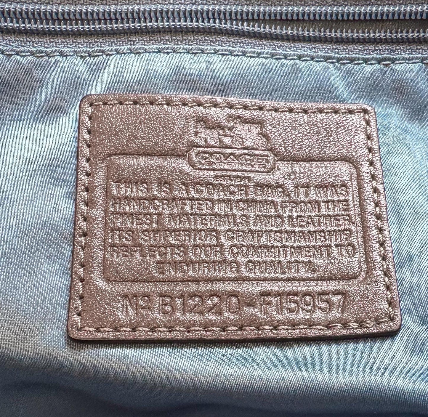 Y2K Coach Op Art Madison Sophia Dotted Beige Satchel Handbag with Detachable Strap, Style 15957, Unique Y2K 00s Vintage Coach Purse