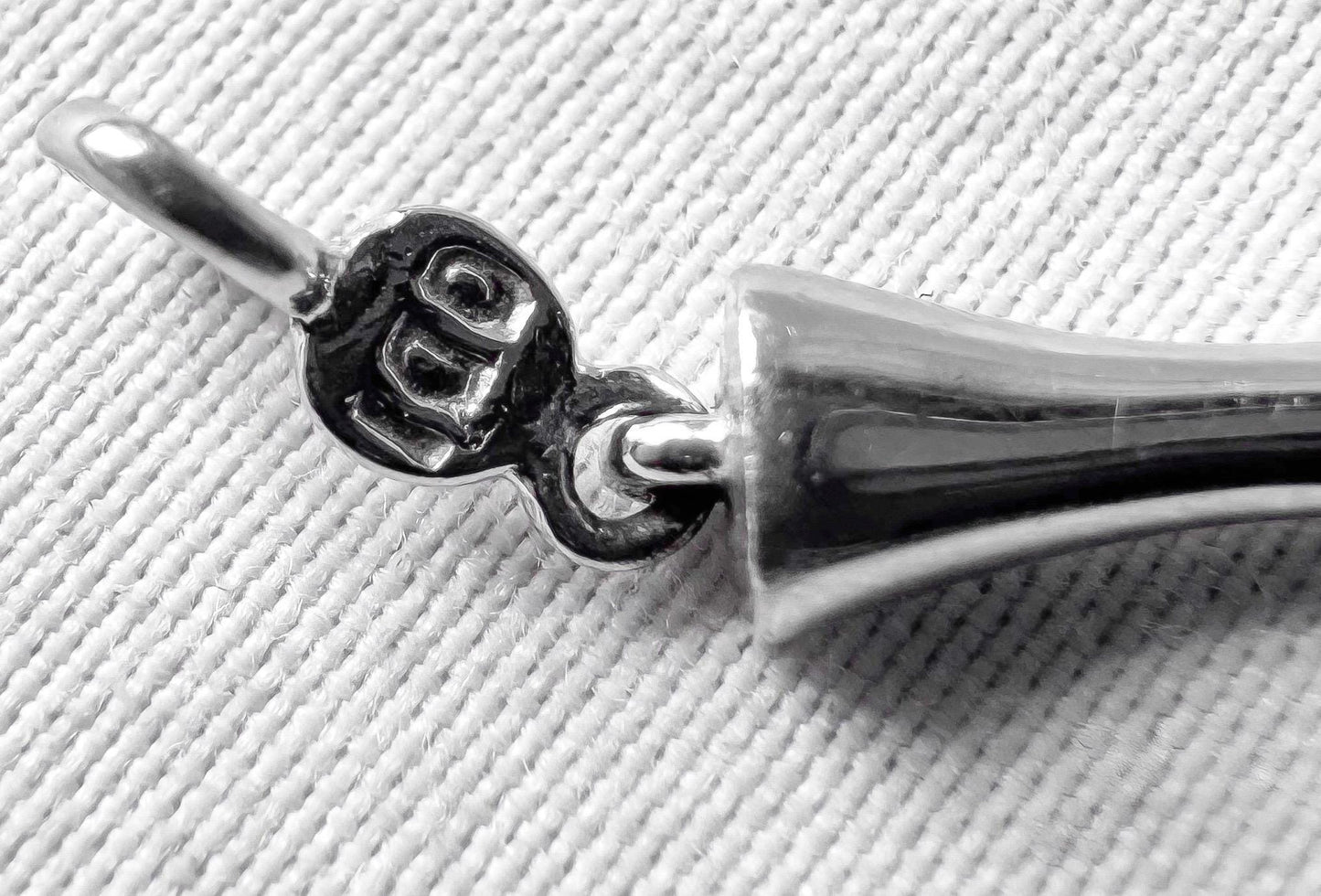 10K White Gold 1/2 CT Diamond Bamboo Chain Link 7.5" Bracelet