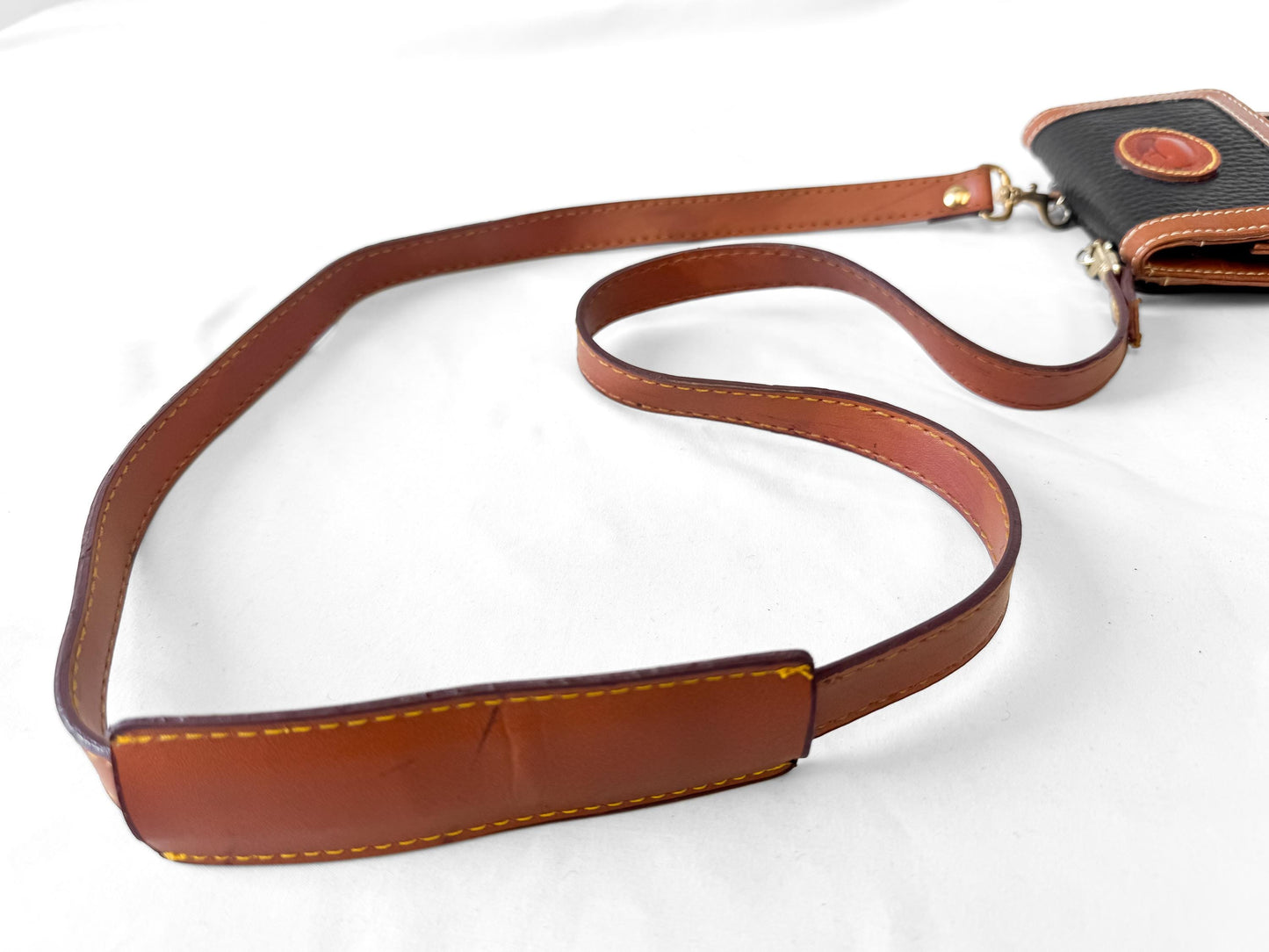 Vintage Dooney and Bourke Black Pebbled Leather Wallet Crossbody Bag