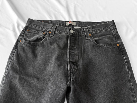 Vintage Levi's 505 Faded Washed Black Straight Leg Unisex Jeans, Sz. 34" x 29"
