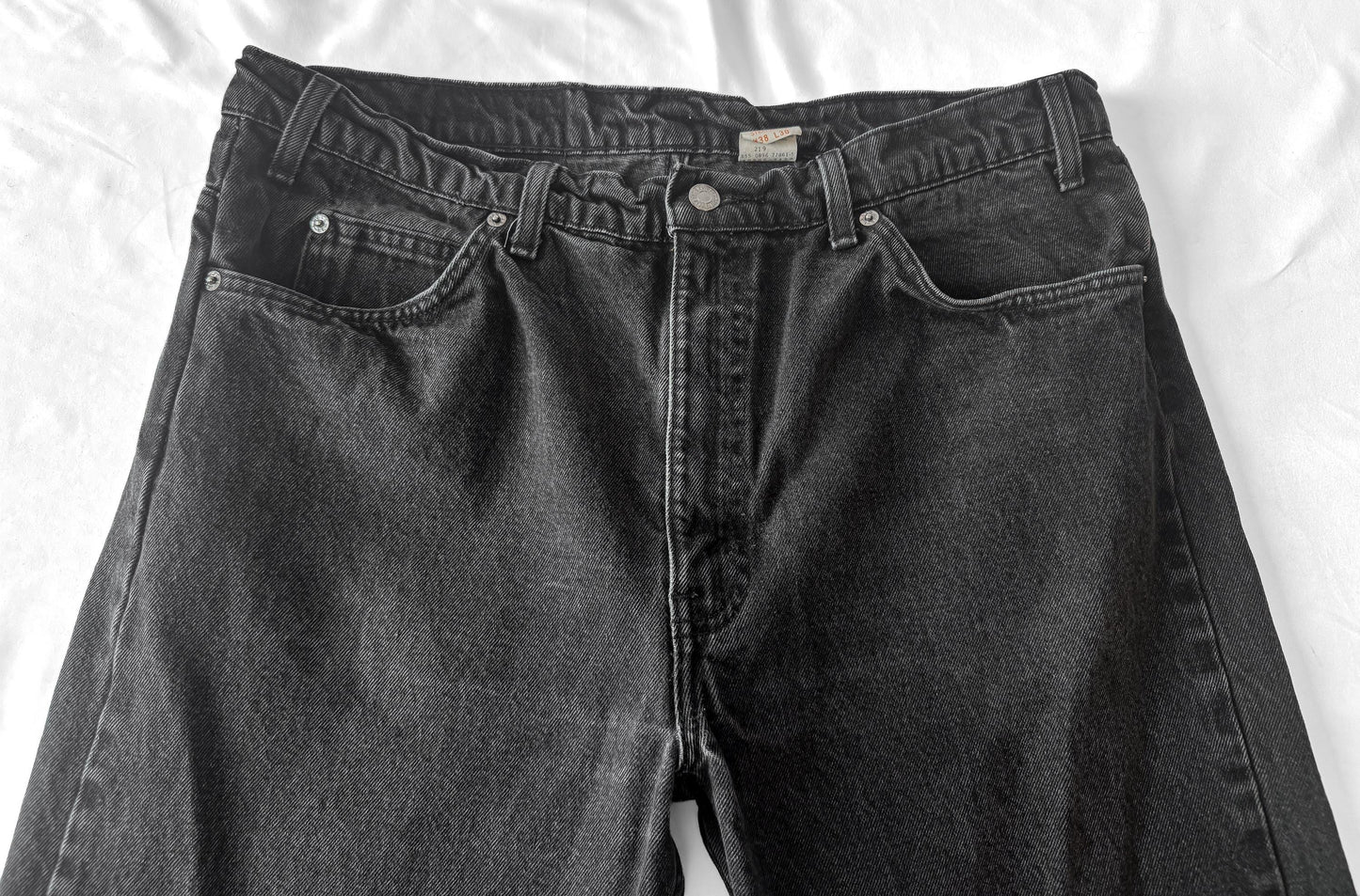 Vintage Levi's Orange Tab 505 Black Straight Leg Unisex Jeans, Sz. 37" x 29"